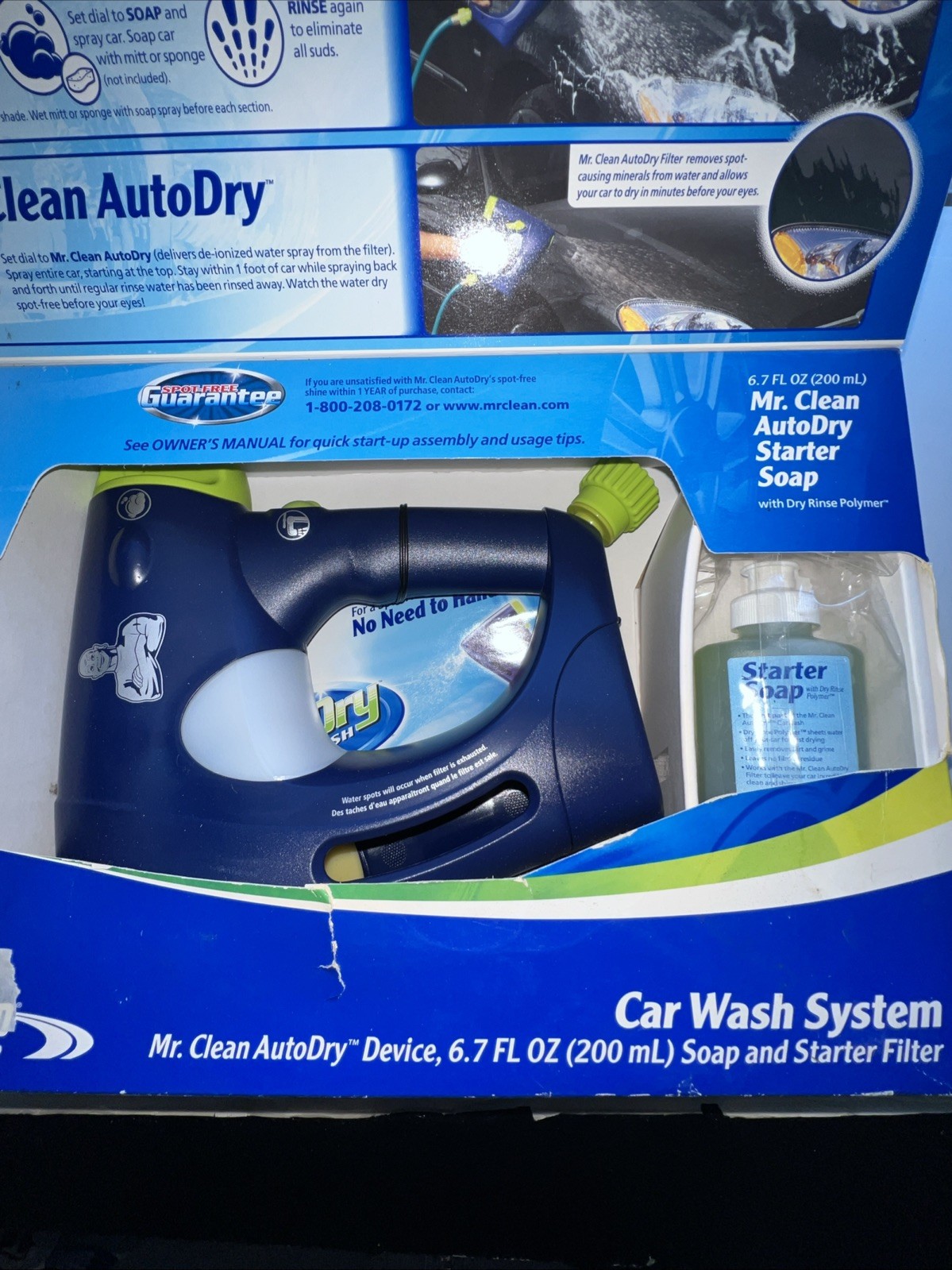 Mr Clean Auto Dry Car Wash Spot-Free Clean & Shine Spray System Complete NEW