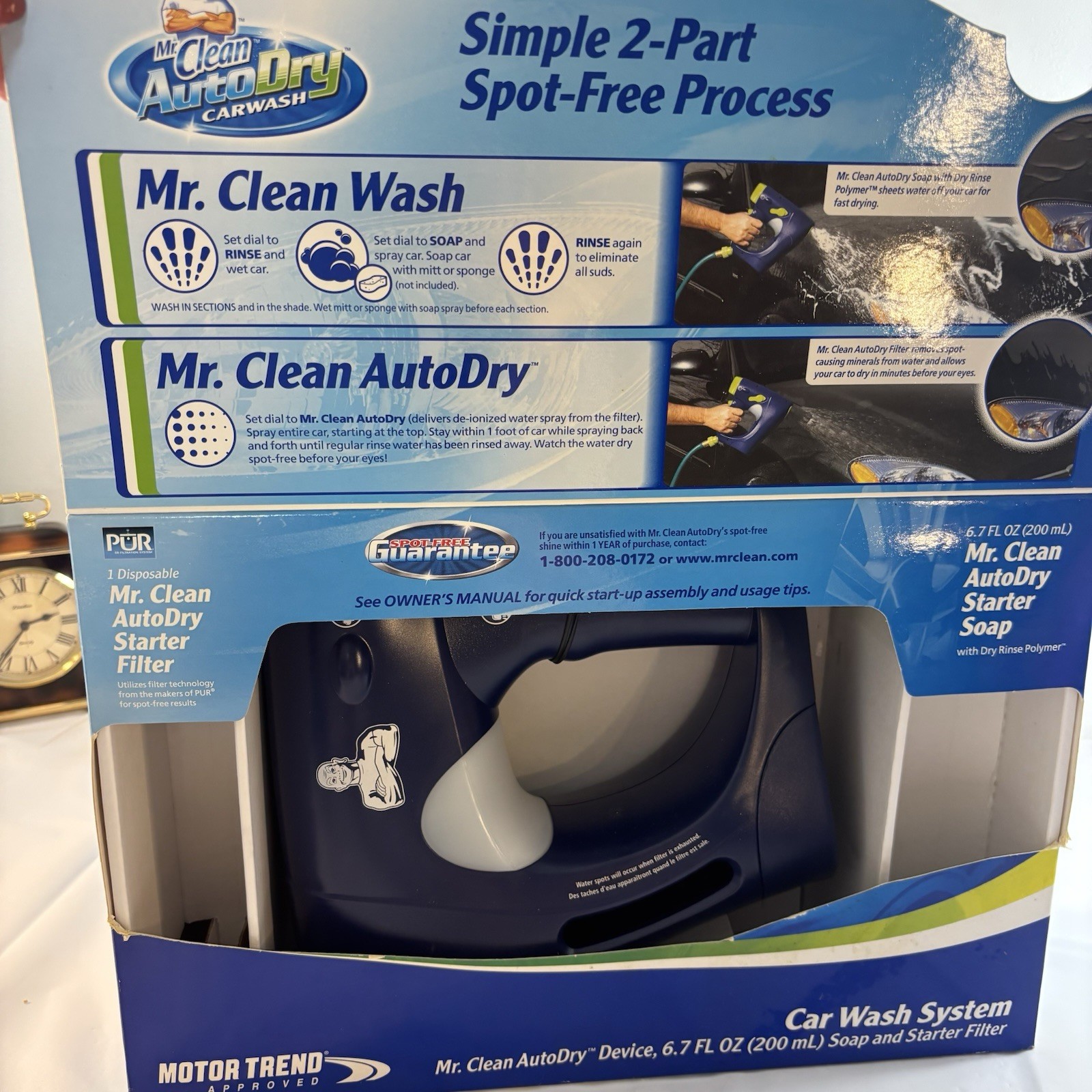 Mr. Clean AutoDry Car Wash Device. NO SOAPS. STAINED BOX