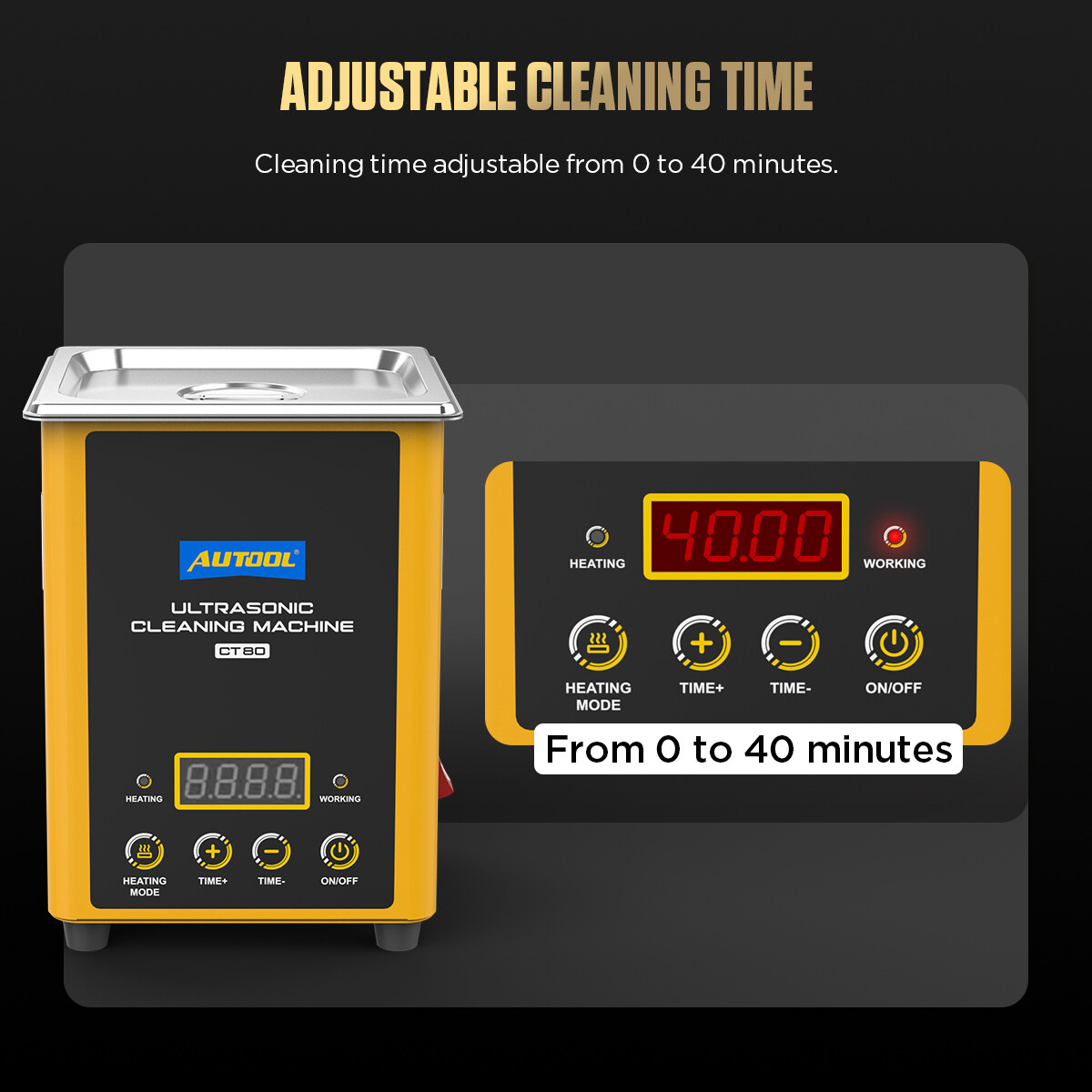 Ultrasonic Cleaner with Heater and Timer,60W 2L Stainless Steel Jewelry Cleaner