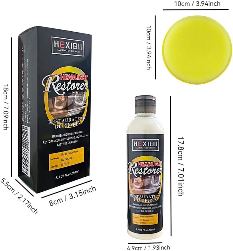 Car Headlight Restore and Cleaner, Removes Dullness, Yellowing and…