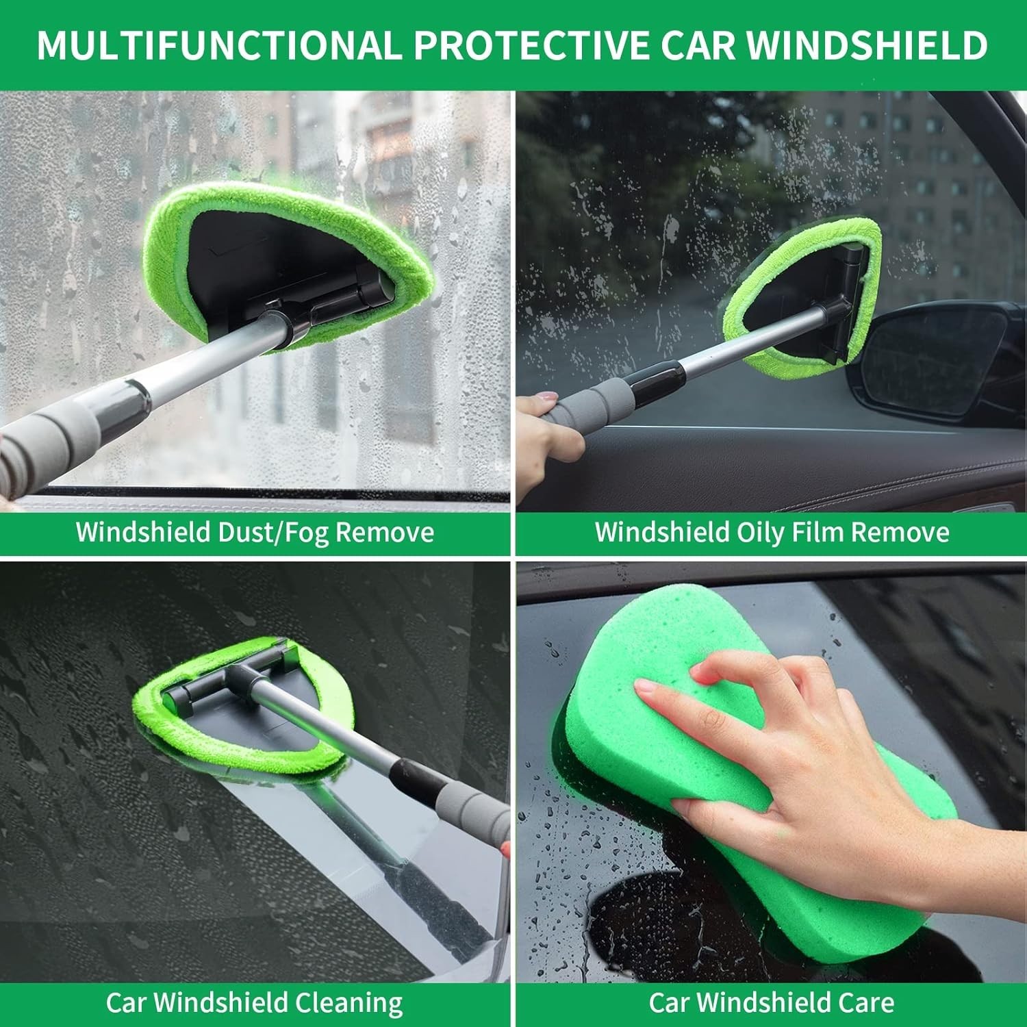 Limpiaparabrisas: limpieza de ventanas interiores de coche con mango extensible