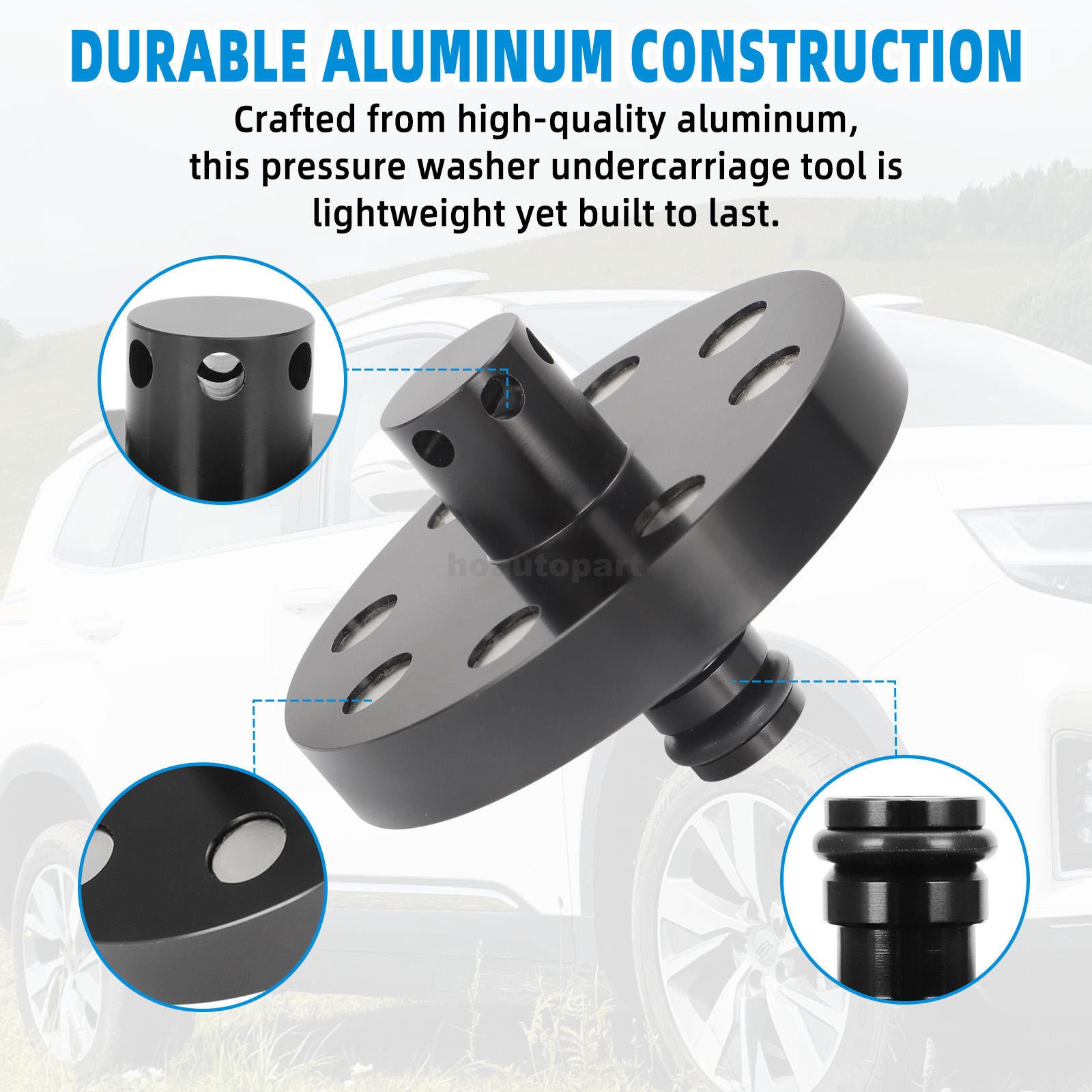Aluminum Underbody Chassis Cleaner Flusher Hose Fitting For US Hose w/ 2 Adapter