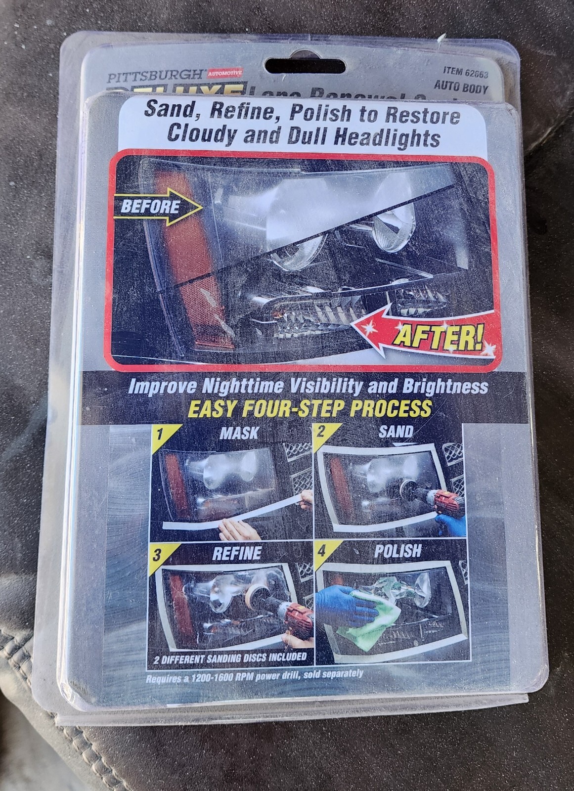 PITTSBURGH AUTOMOTIVE Deluxe Lens Renewal System Restore Headlight Lenses