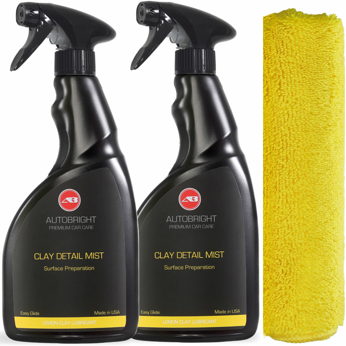 Clay Bar Lubricant Kit 2x 500ml Sprays Car Detailing & 1 Microfibre