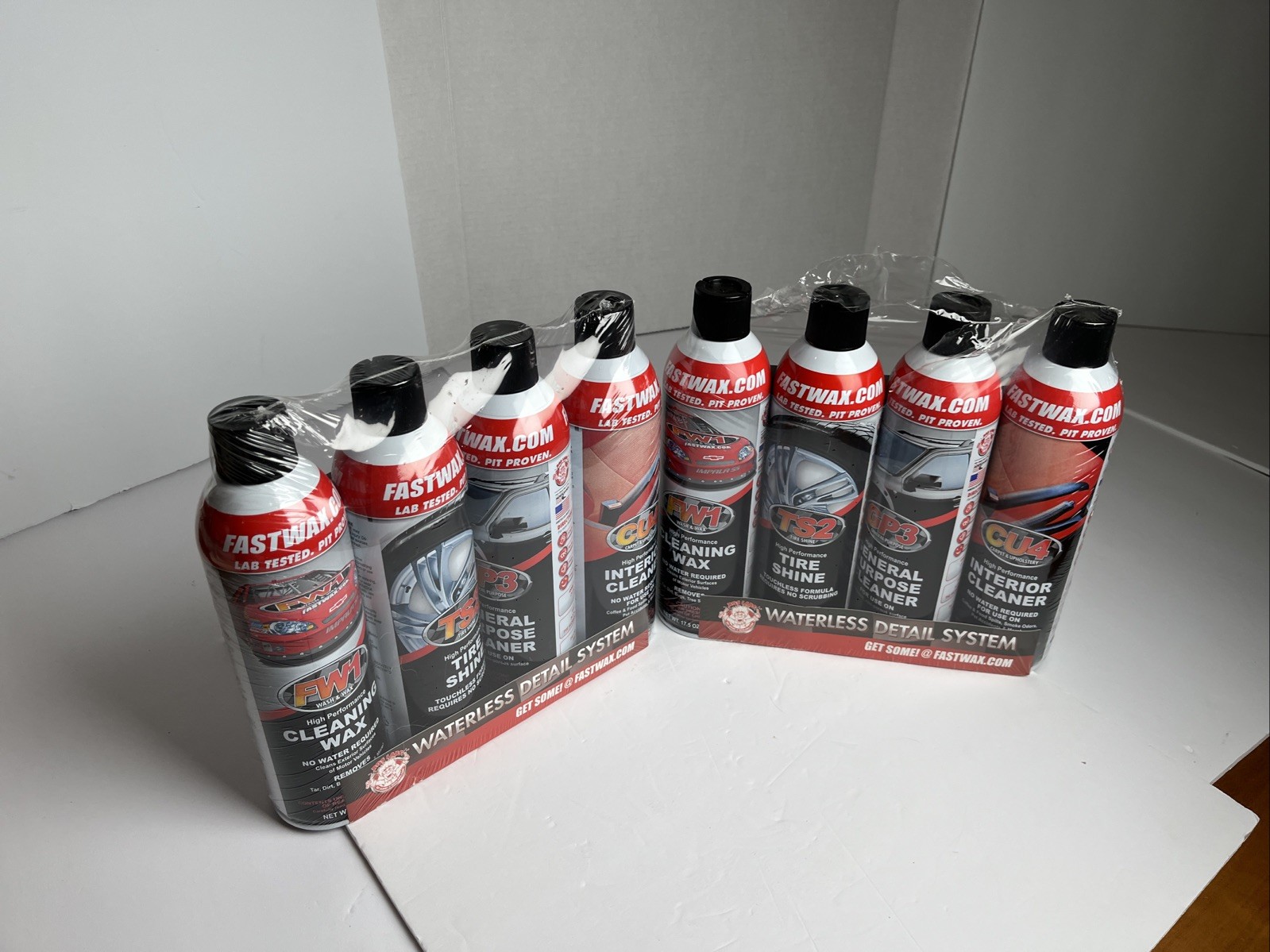 2x 4-Packs RGS Labs Waterless Detail System Fast Wax FW1 TS2 GP3 CU4 Cleaner New