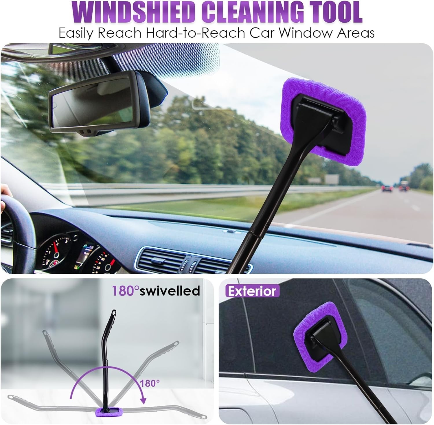 Effortless Car Cleaning with 17PCS Purple Detail Kit & High Power Vacuum Cleaner