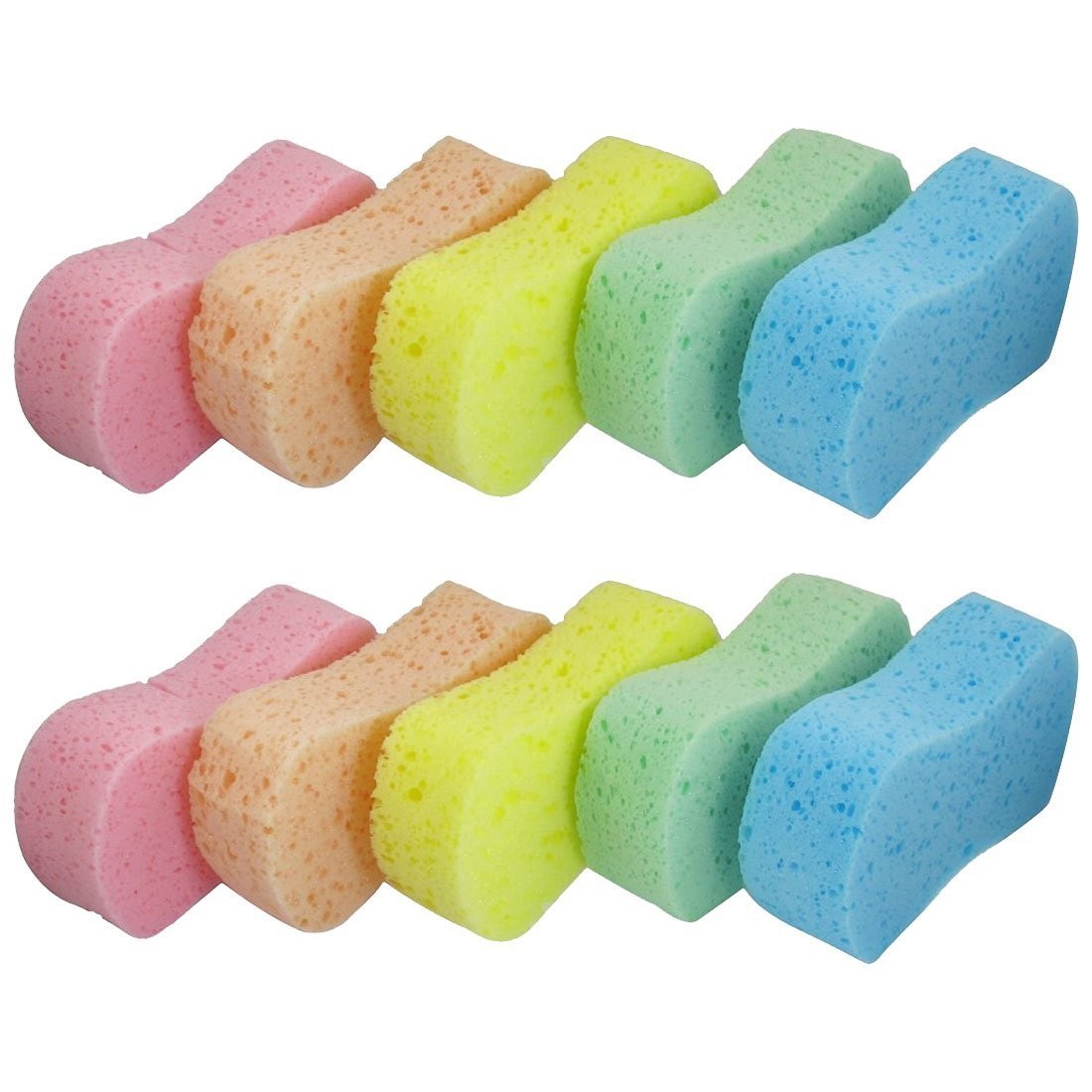 Lantee Large Sponges – Car Cleaning Supplies – Big 10 Pcs Large, 5 Colors