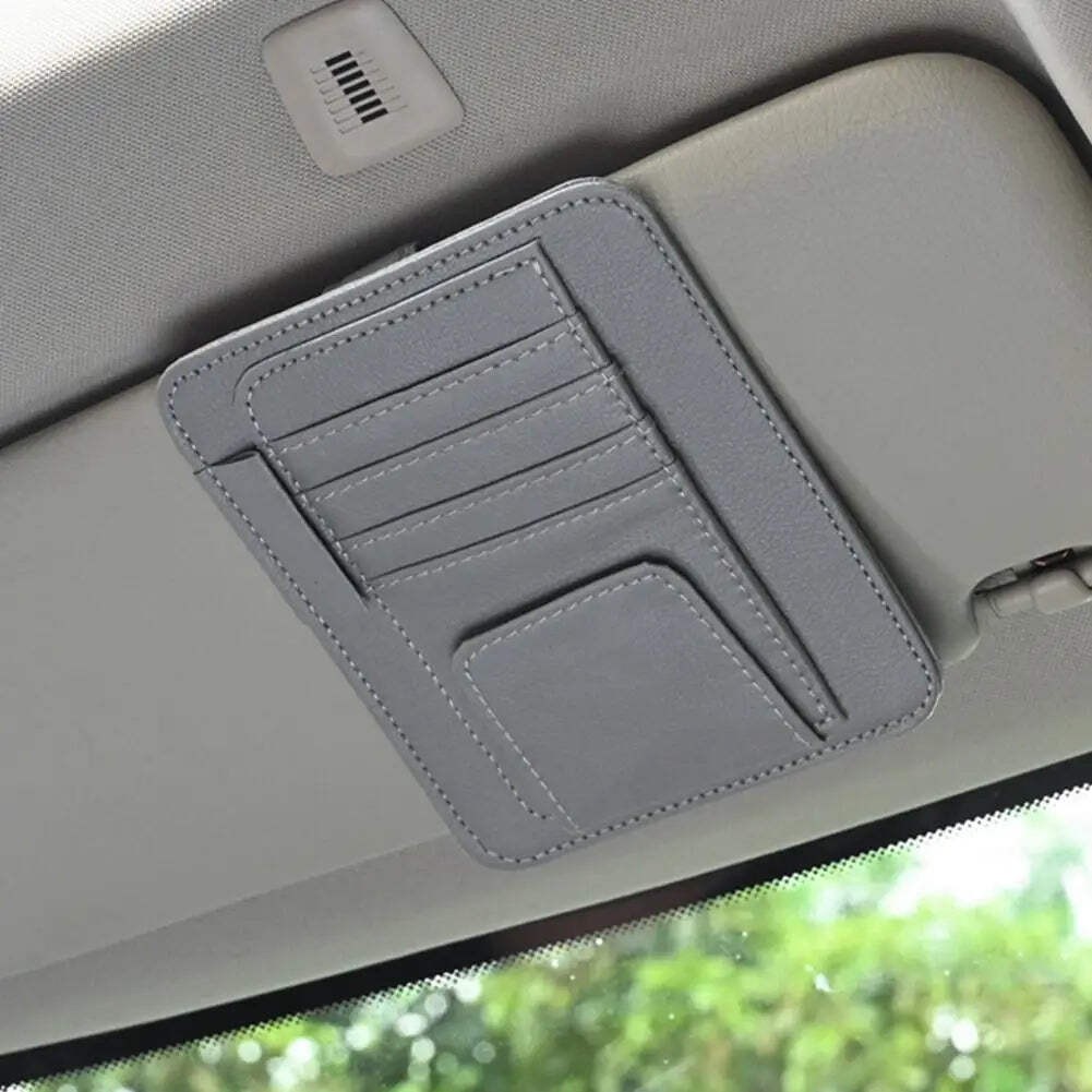 Car Sun Visor Organizer Multi-Pocket Business Card Storage Management Sunglasses