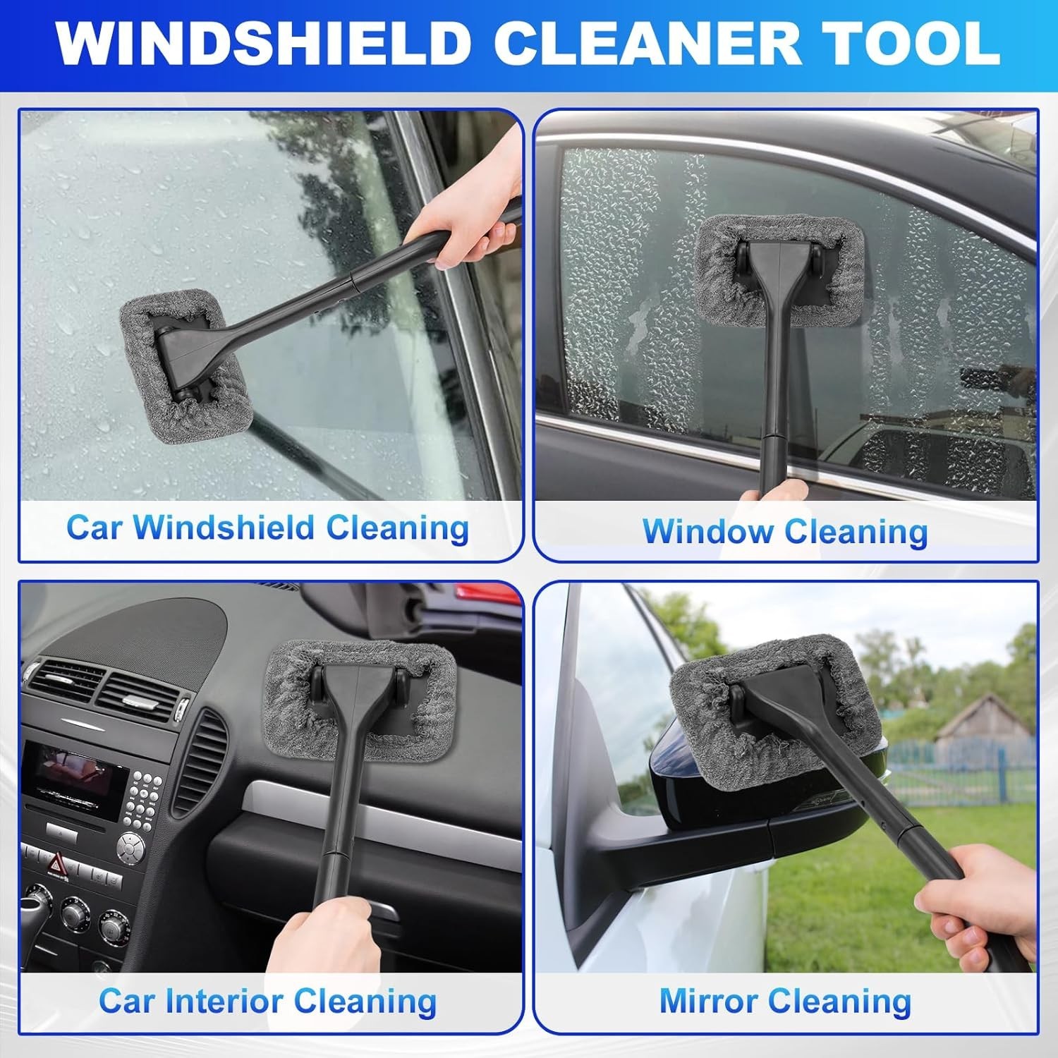 All-in-One Auto Cleaning Set: Rotating Windshield Tool & 10 Detailing Essentials