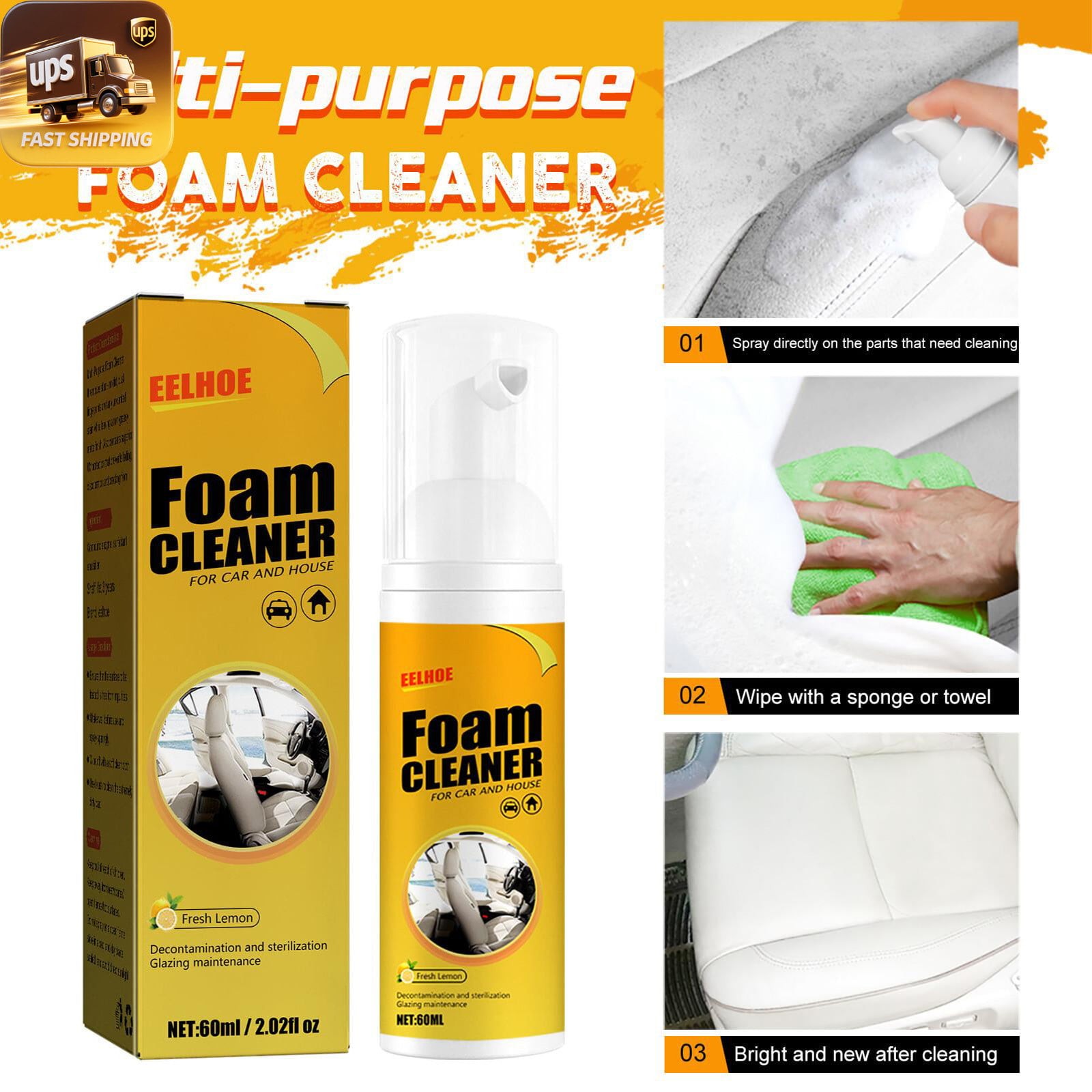 Multi-purpose Foam Cleaner, Magic Foam Cleaner for Car Strong Stain Remover