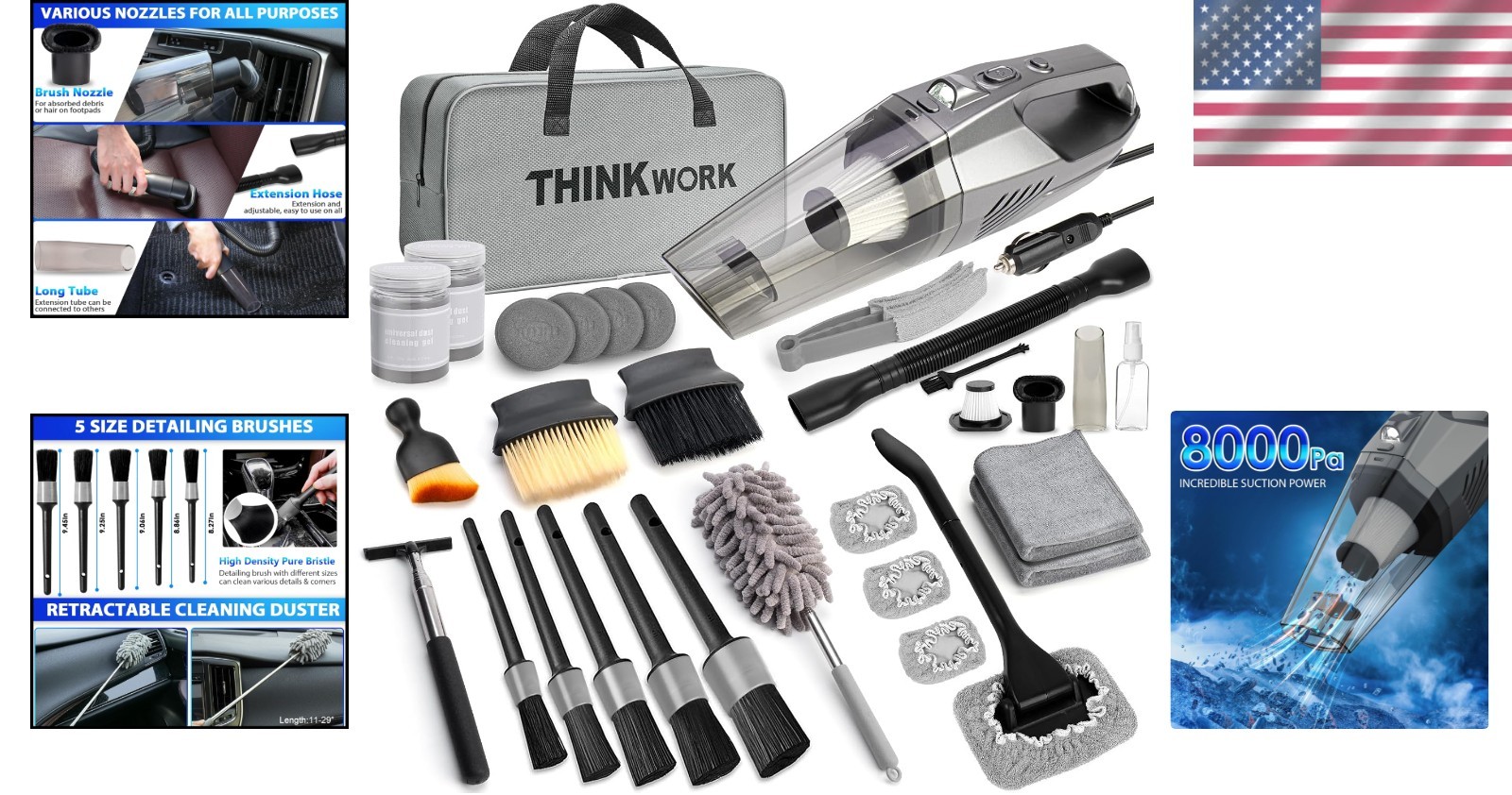 Portable Car Interior Cleaning Set