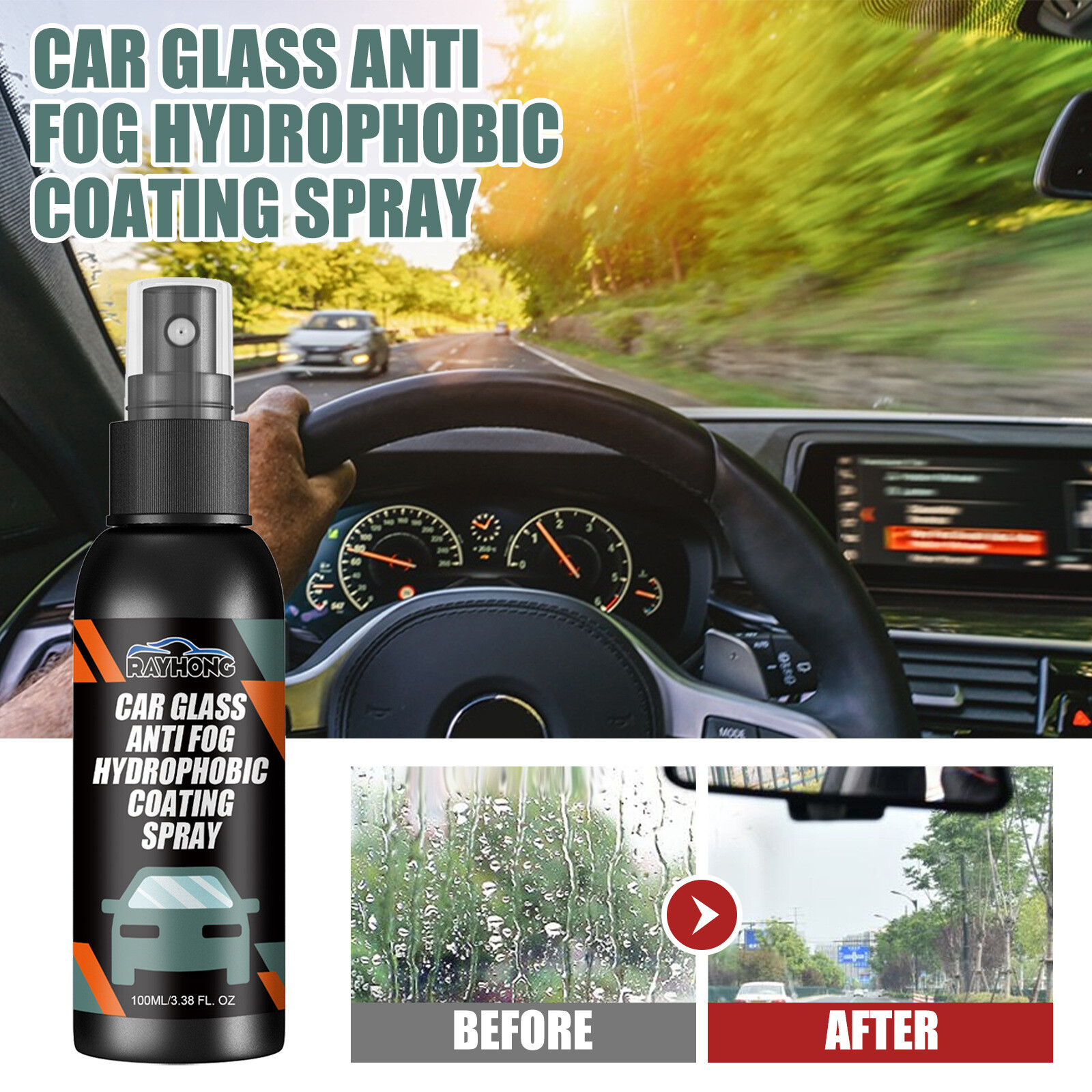 100ml Water Repellent Spray Anti Rain Coating Car Glass Hydrophobic Anti-rain