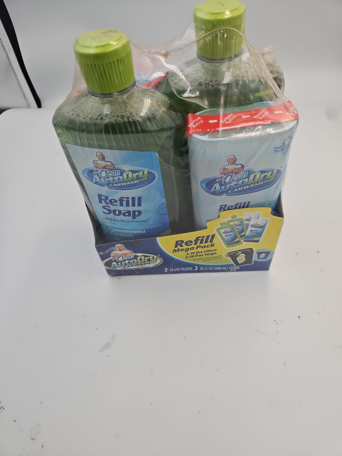 NEW Mr Clean AutoDry Car Wash REFILL MEGA PACK 2 10 Use Filters/2 =20 Oz SOAPS