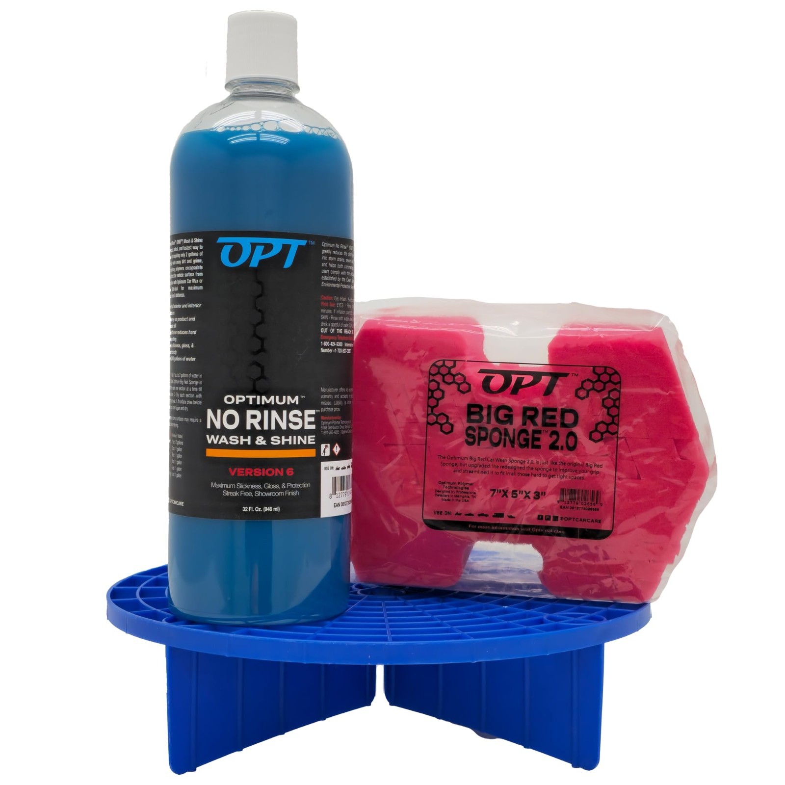 Rinseless Car Wash Kit – 32oz No Rinse Solution, Grit Guard Insert & Big Red Spo