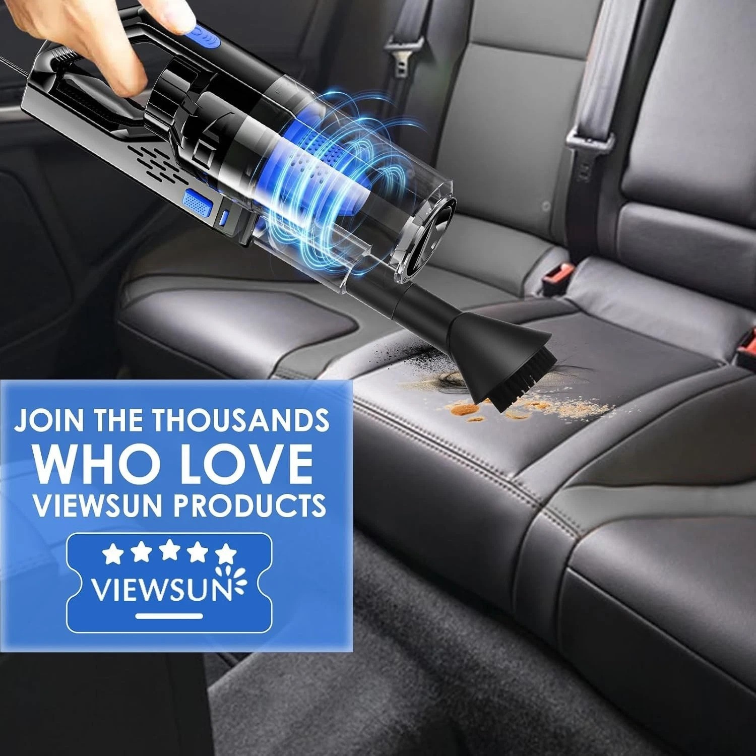 Portable Car Detailing Kit with Powerful Vacuum & Multi-Purpose Cleaning Tools