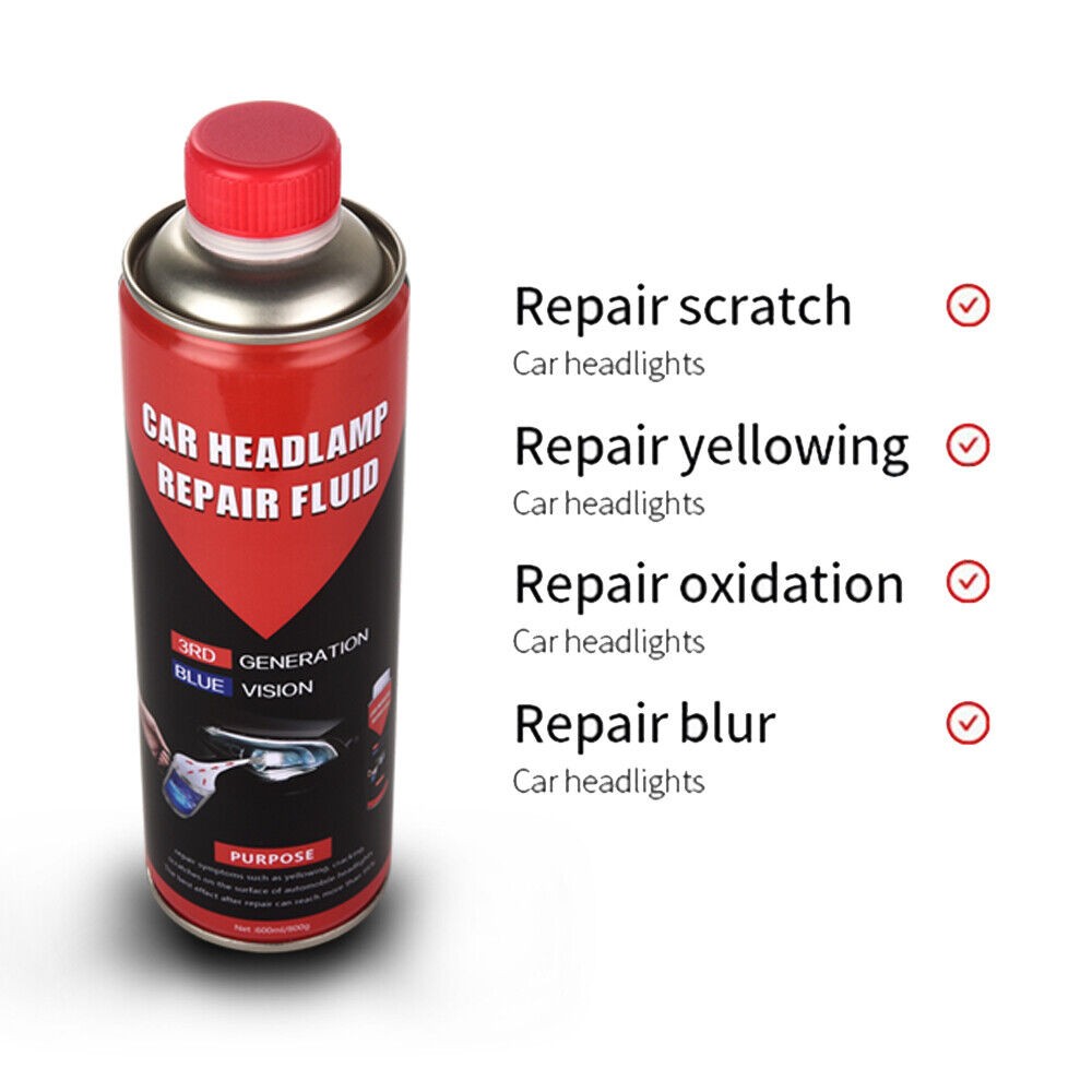 Car Headlight Restoration Kit 800g Repair Liquid Polymer Tool Box Professional