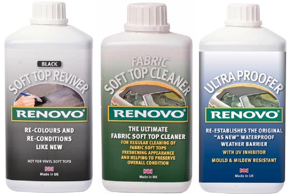 RENOVO Fabric Soft Top Cleaning Kit (Reviver, Cleaner & Proofer, 3x 500ml)