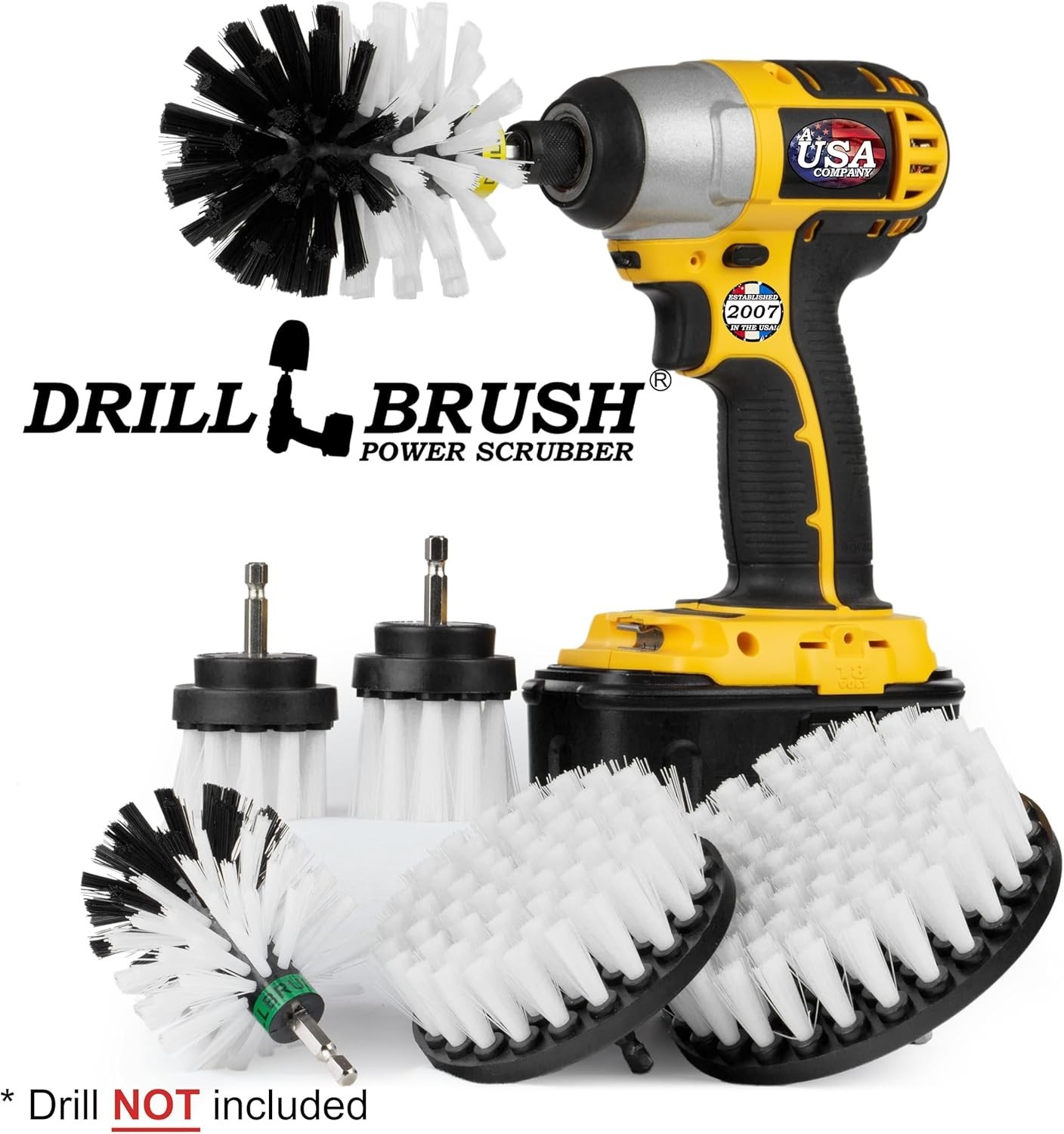 Spin Brush Drill Attachment Kit 6pc Automotive Interior & Exterior Cleaning