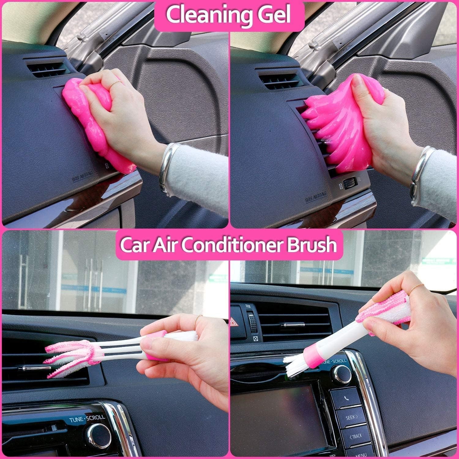 17-Piece Pink Car Cleaning Kit – Accessories for Small & Medium Vehicles