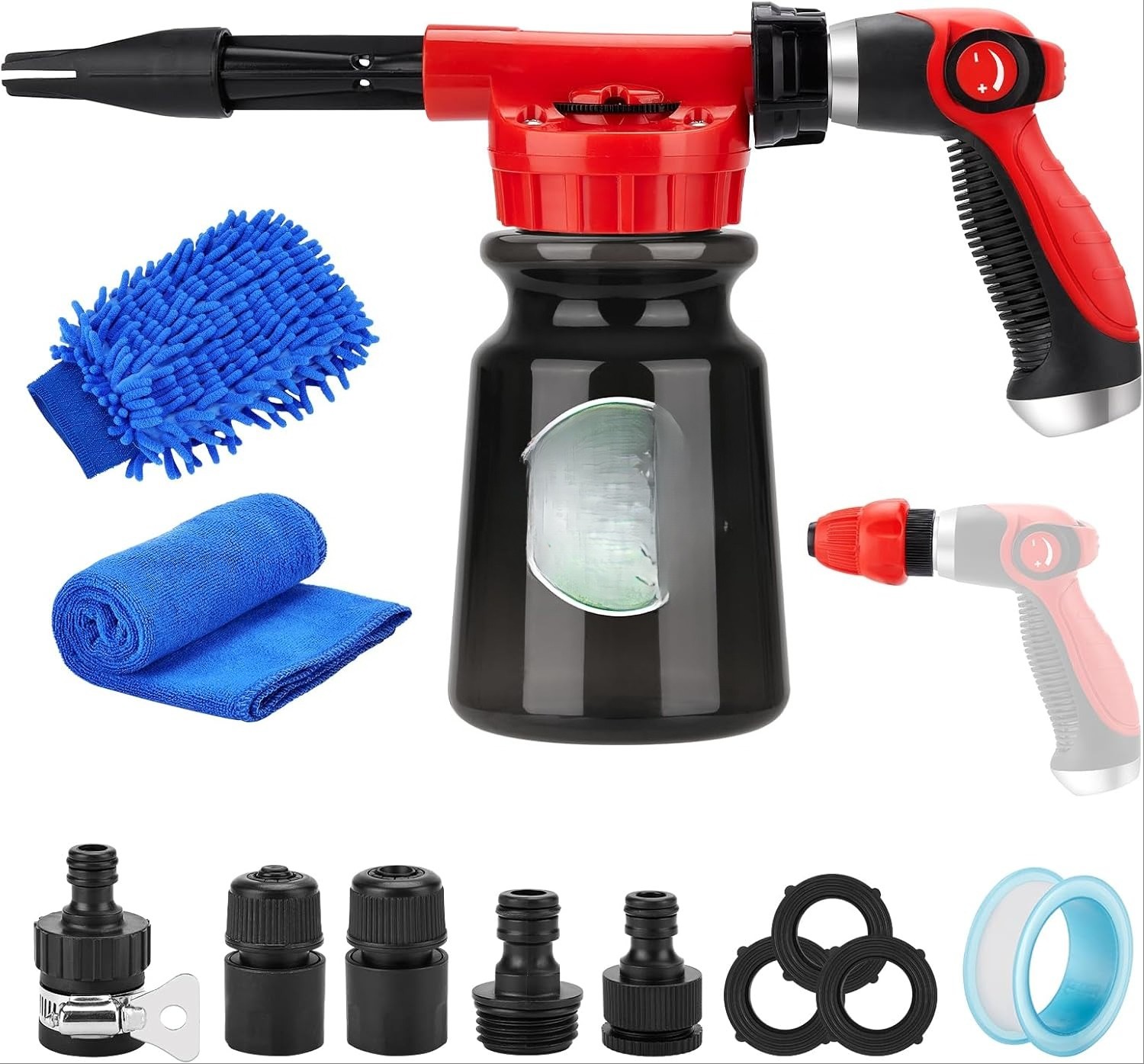 16-in-1 Car Wash Foam Gun, Foam Cannon, Adjustable Hose Car Wash Sprayer
