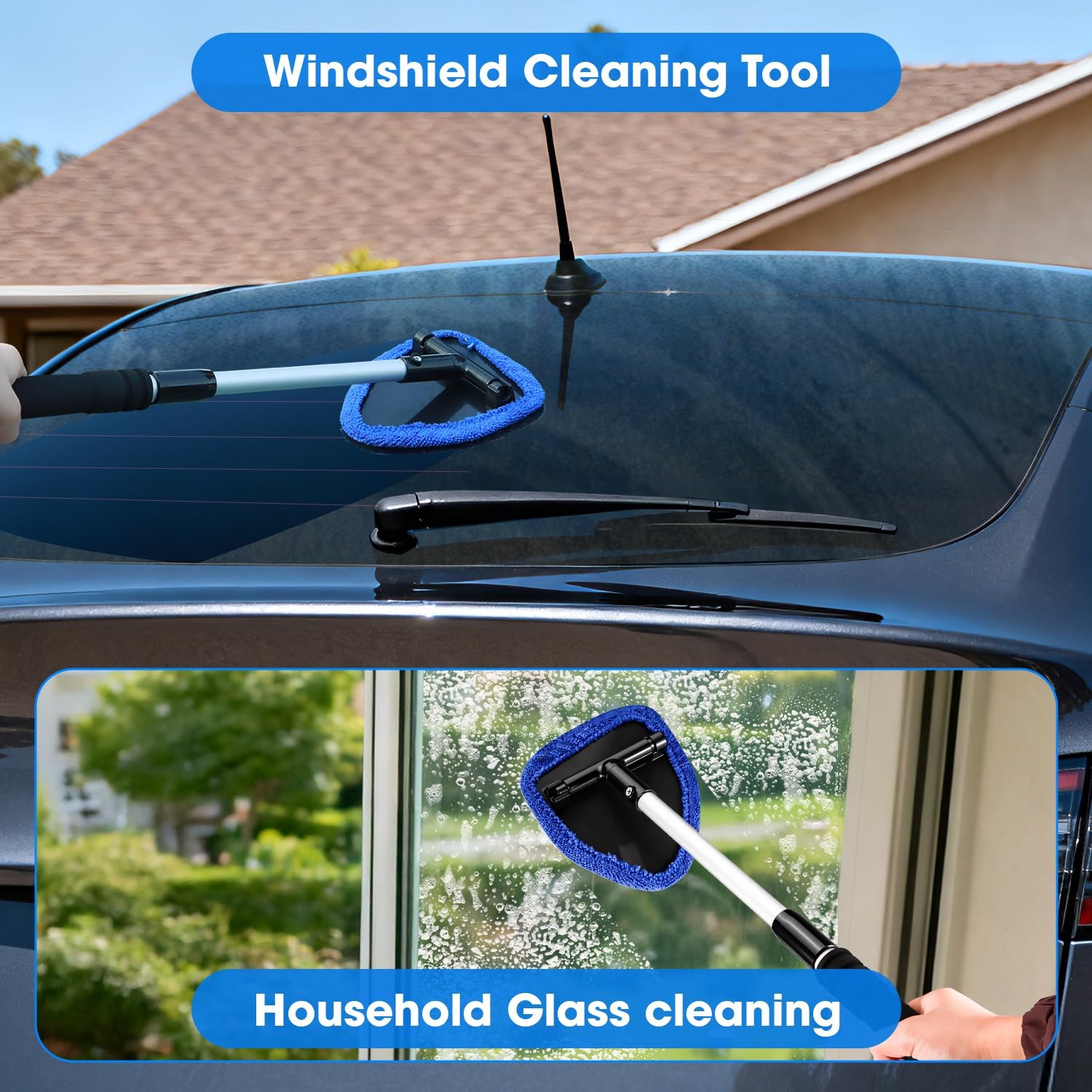vioview Windshield Cleaner Tool, Car Interior Cleaning Kit with Extendable Ha…