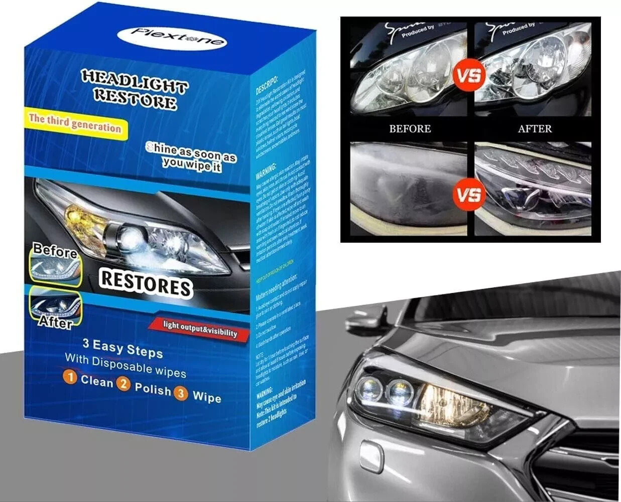 Pulido faros kit para pulir focos de autos carros coche pulidora luz reparacion