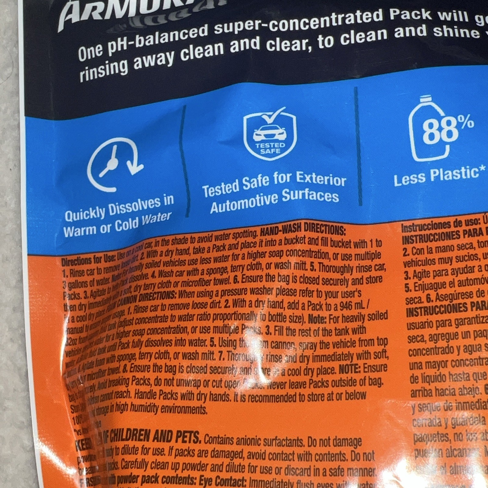 Armor All Car Wash Packs 18 Count Lot of 2 Bags Hand Wash Foam Cannon Soap