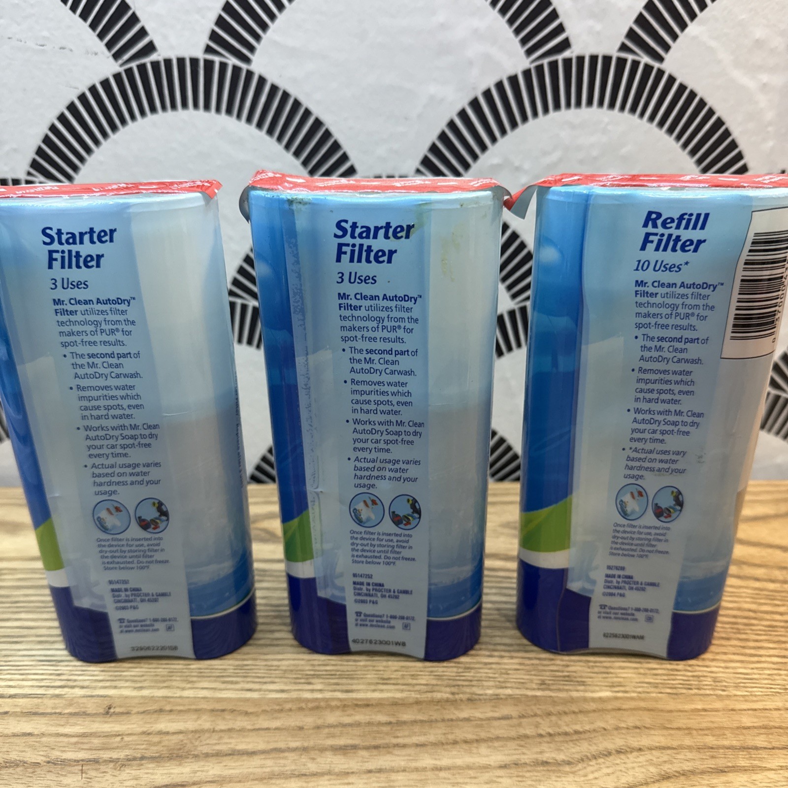 Lot Of 3 Mr. Clean Auto Dry Carwash Filter Refills: 2 Starter & 1 Refill