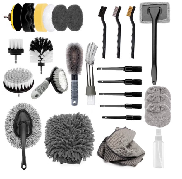Car Detailing Kit 28PCS Interior Exterior Cleaning Tools Windshield Set