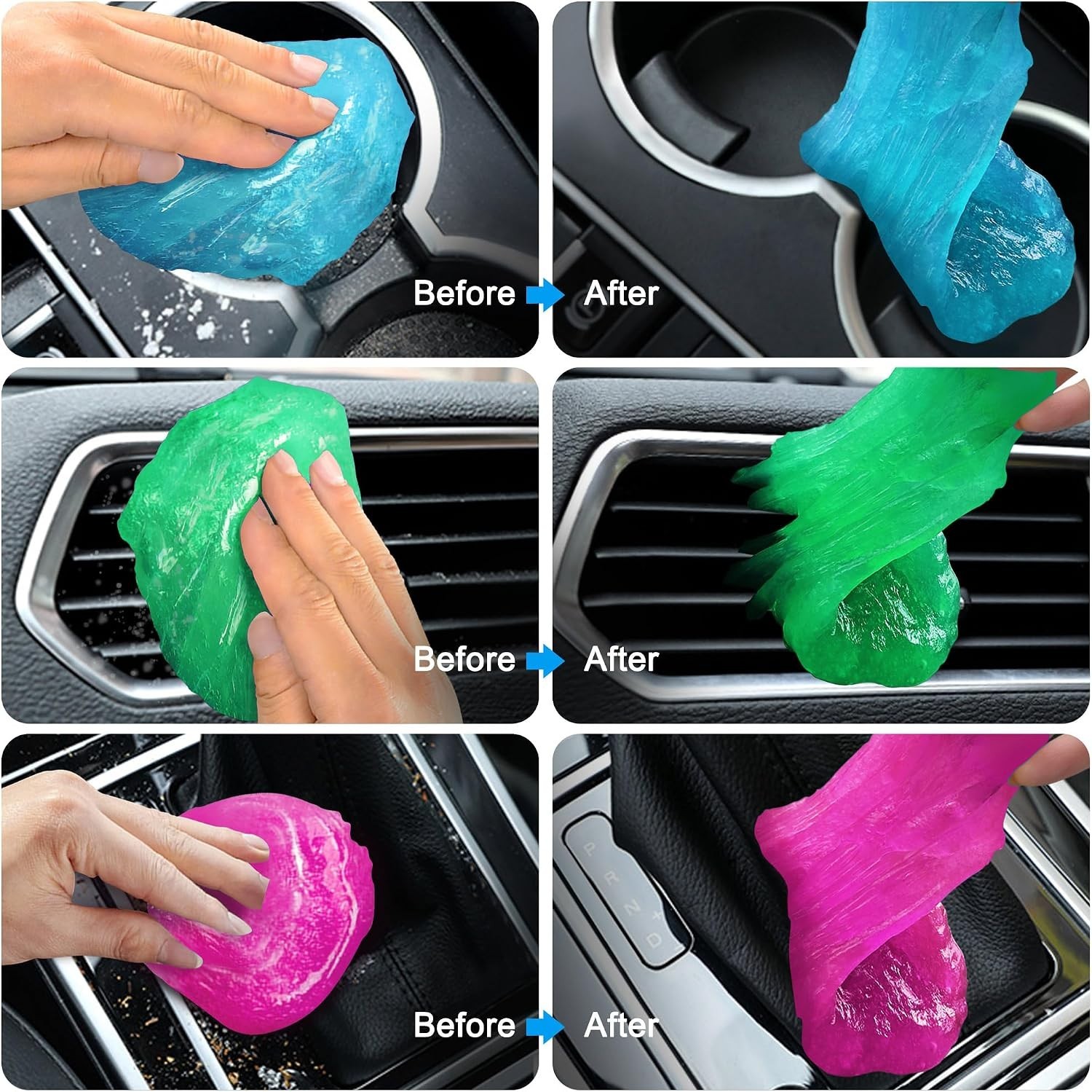 Eco-Friendly Car Cleaning Gel 4-Pack – Versatile Detailing Slime for Interior