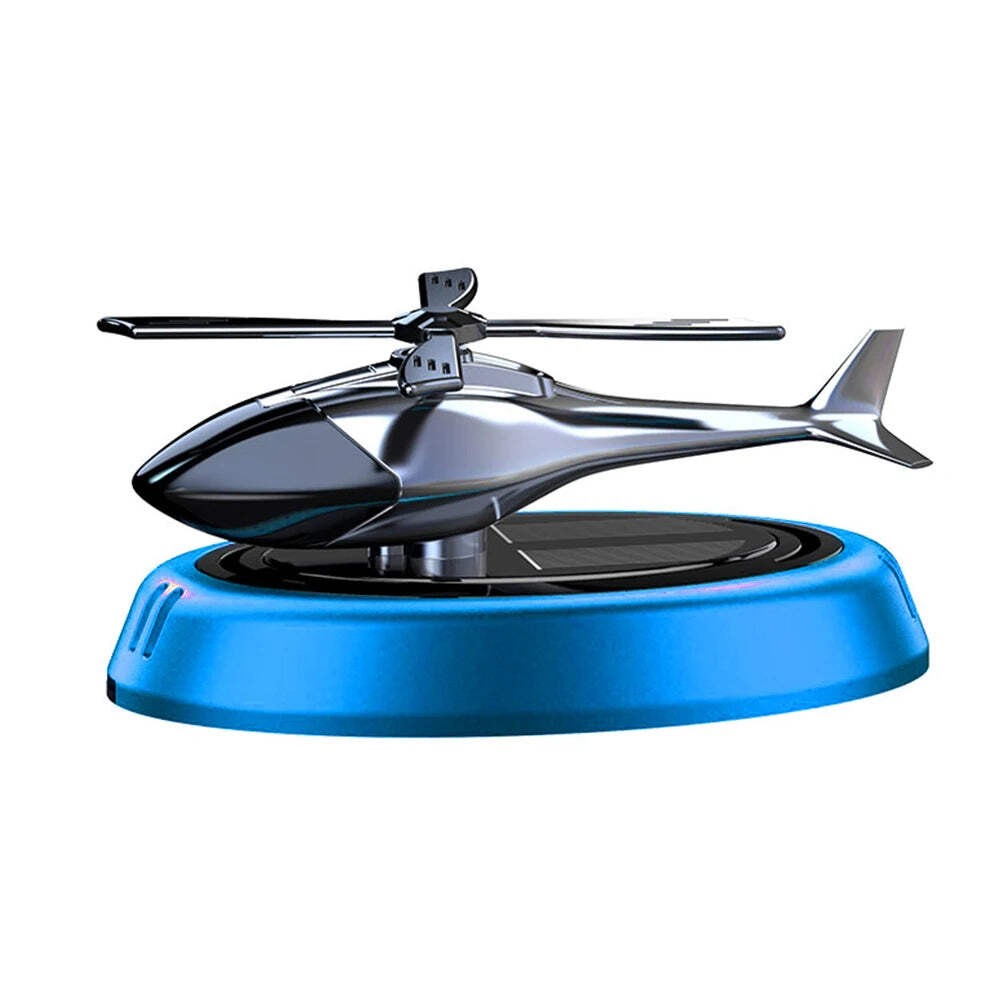 Solar Powered Rotation Helicopter Aromatherapy Car Air Freshener Alloy ABS SUV