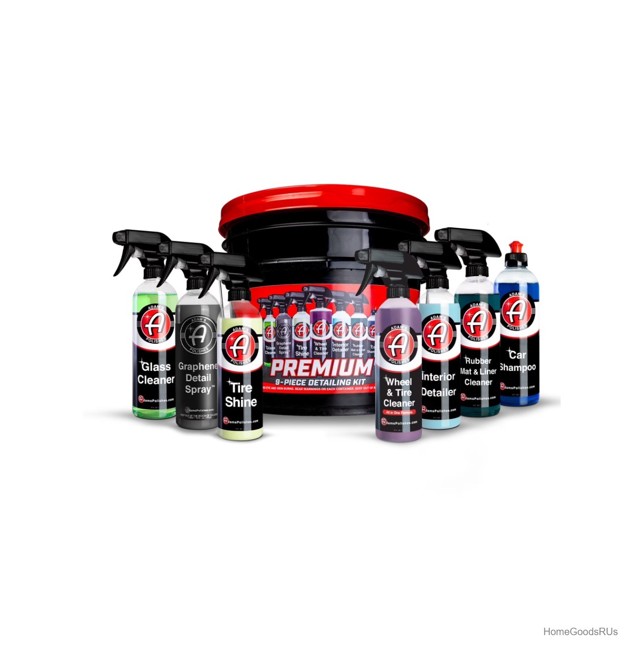 Premium Car Detailing Kit 9 Piece Bucket Glass Cleaner Graphene Detail Spray