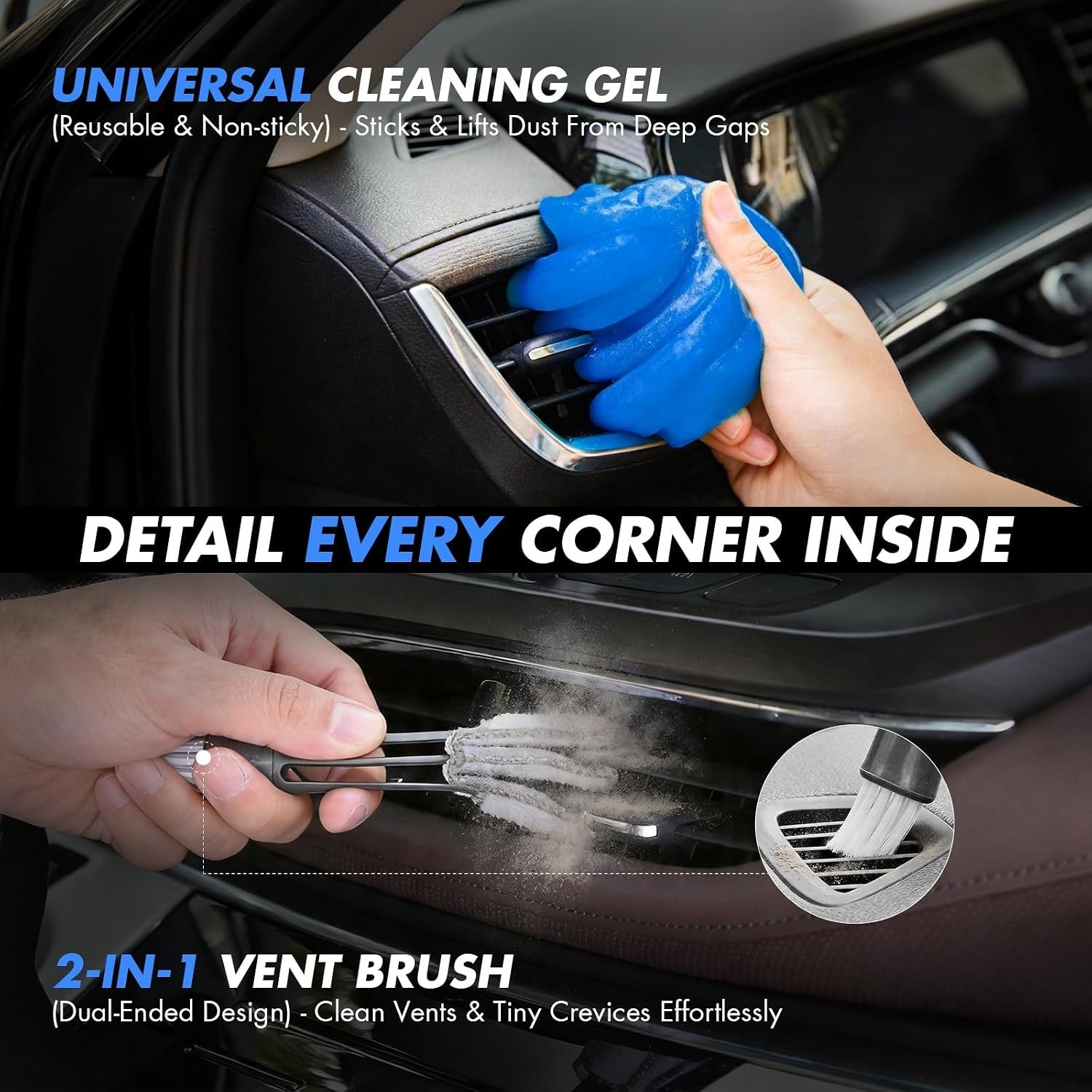 28PCS Car Detailing Kit Interior Cleaner, Car Interior Cleaning Kit with Cord…