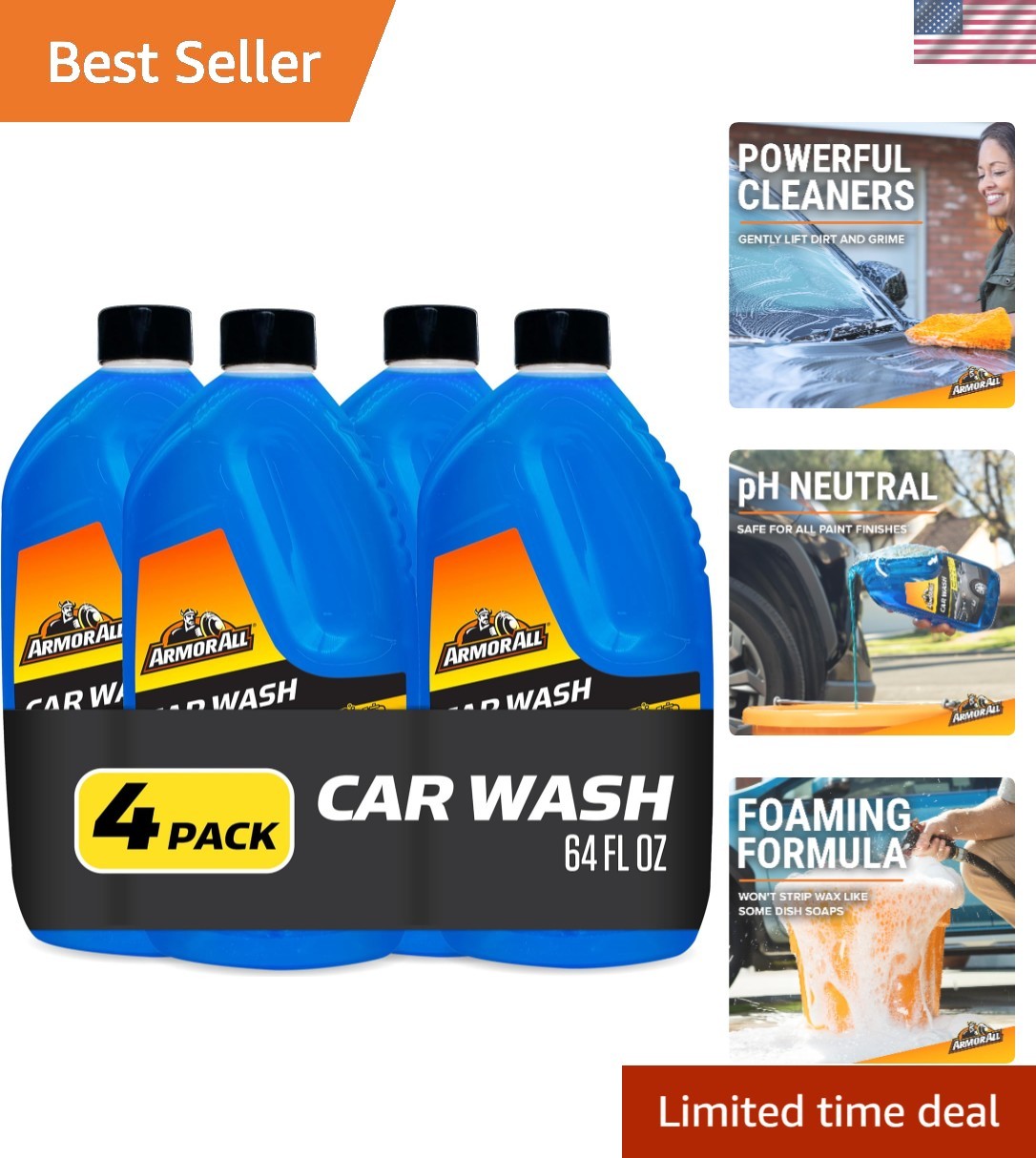 Foam Action Car Wash Soap, Cleaning Concentrate for Cars, Trucks, and Motorcy…