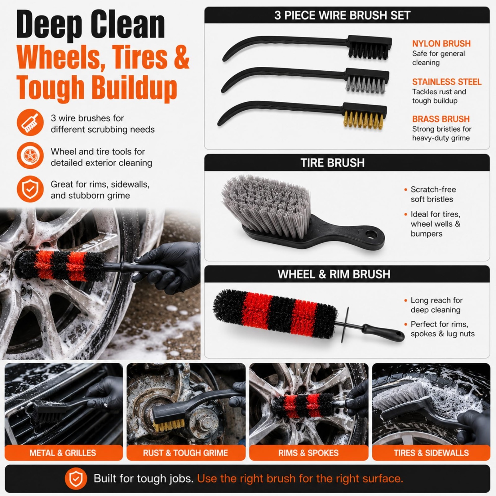 18-Piece Complete Car Detailing Kit – Interior & Exterior Cleaning Set, Brushes