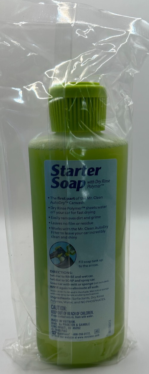 Mr. Clean Auto Dry Car Wash Starter Filter (3 uses) & Starter Soap (6.7 FL OZ)