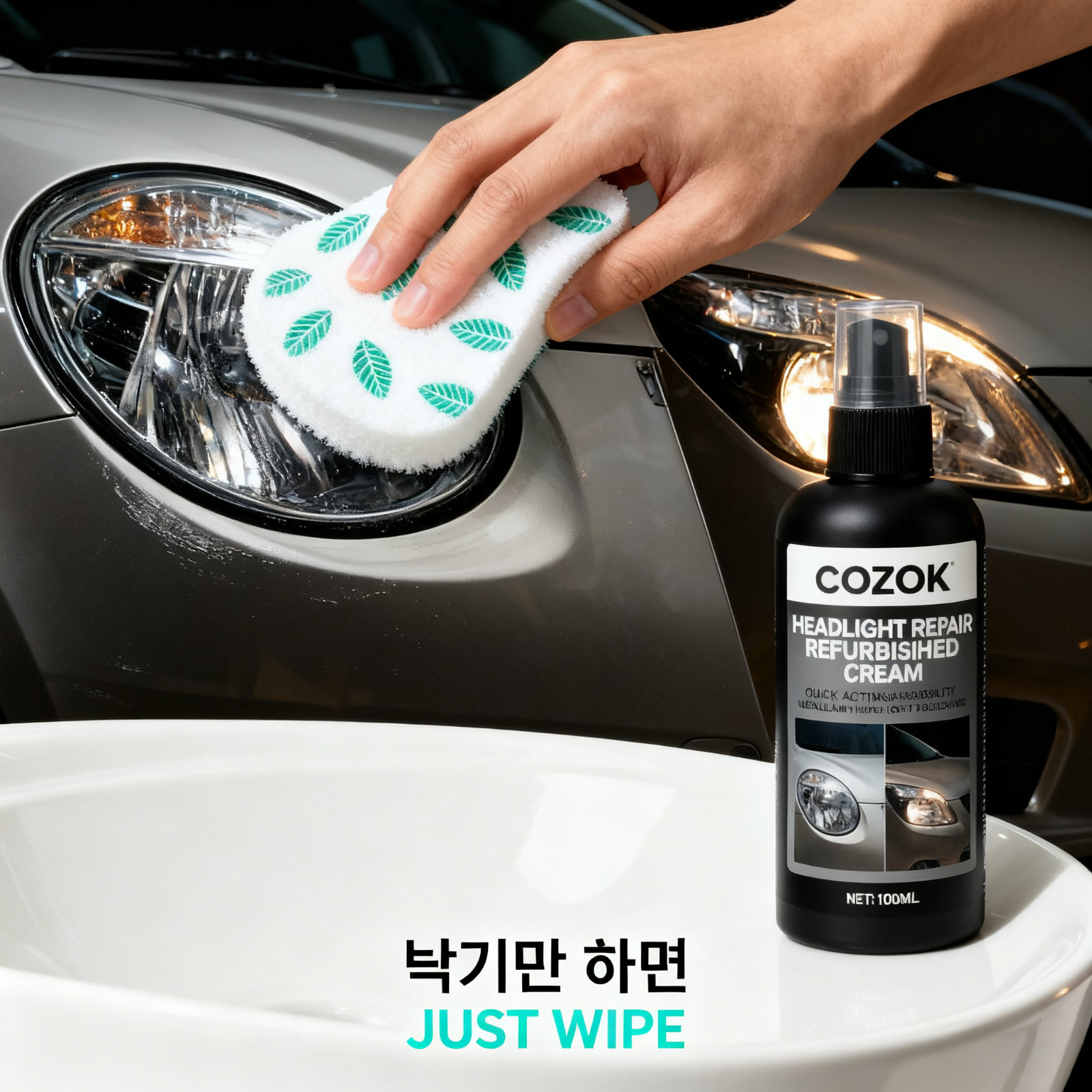 COZOK One-Step Headlight Restorer – No Sanding, Removes Yellowing, Restores Clar