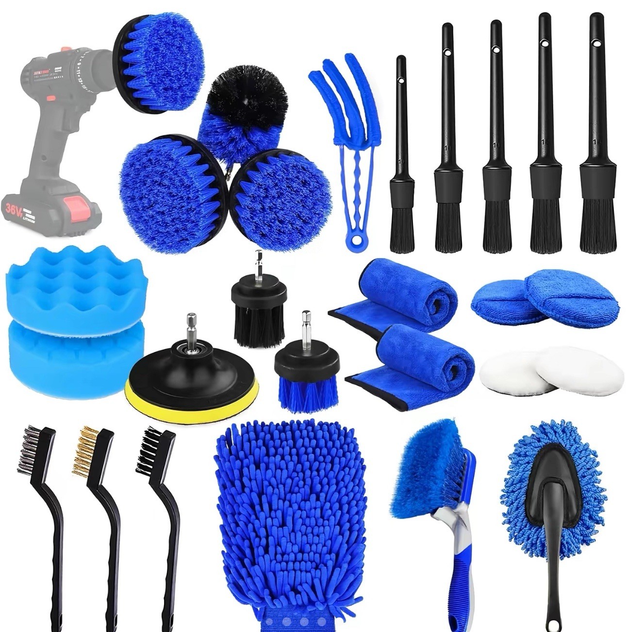 Car Cleaning Kit 26 PCS Interior Detailing Washable. Car Cleaning Kit.