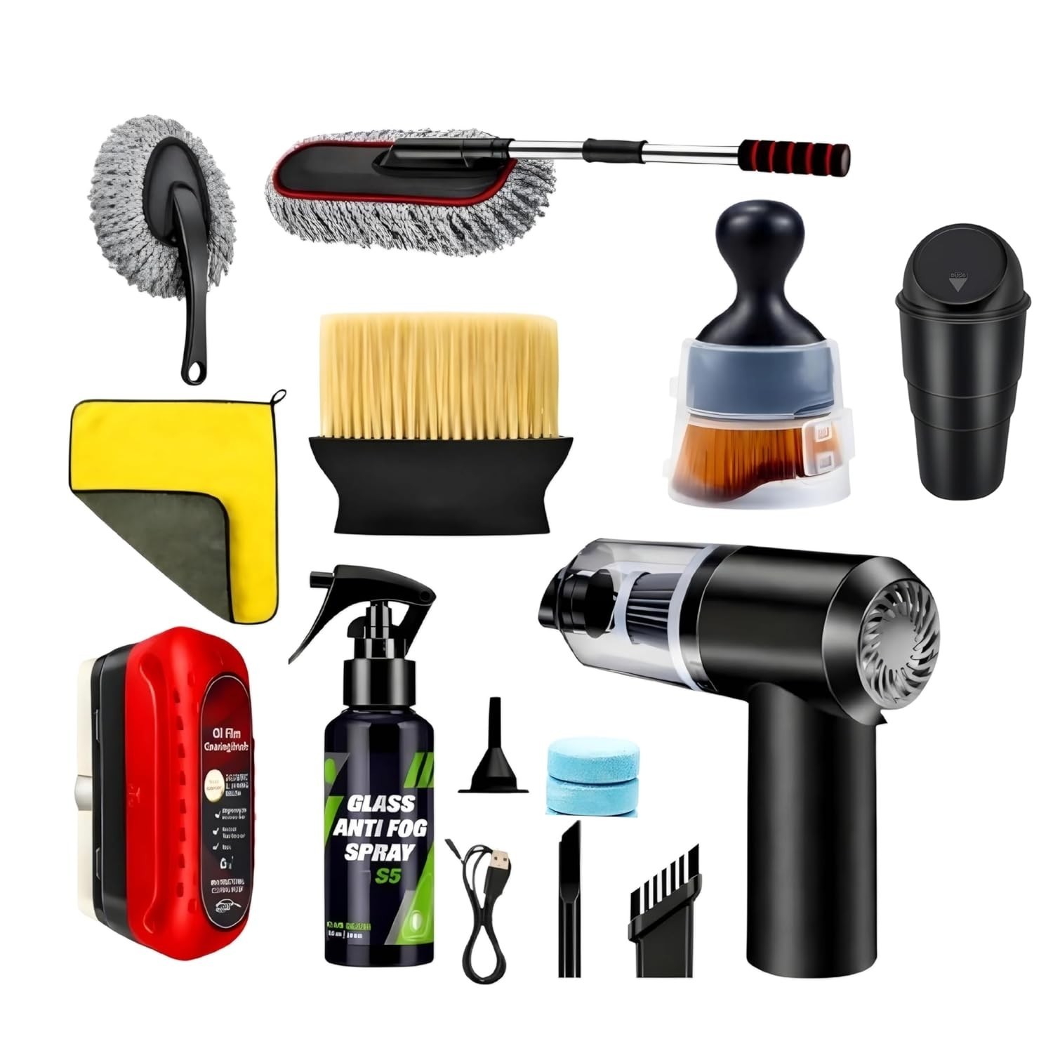 10 PCS Complete Car Interior Cleaning Kit Combo | Car Accessories Set