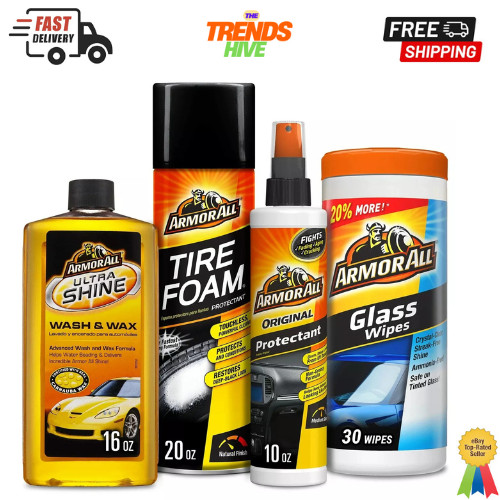All Complete Detailing Car Care 10 Pieces Cleaning Set Kit glass wipes car tire