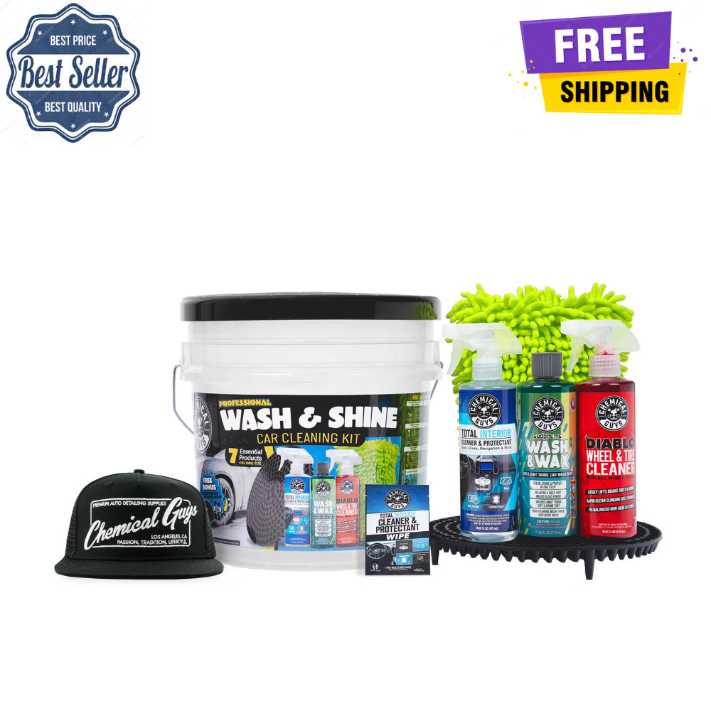 Chemical Guys Car Wash & Shine Kit, Professional Detailing Tools, 7-Piece Set