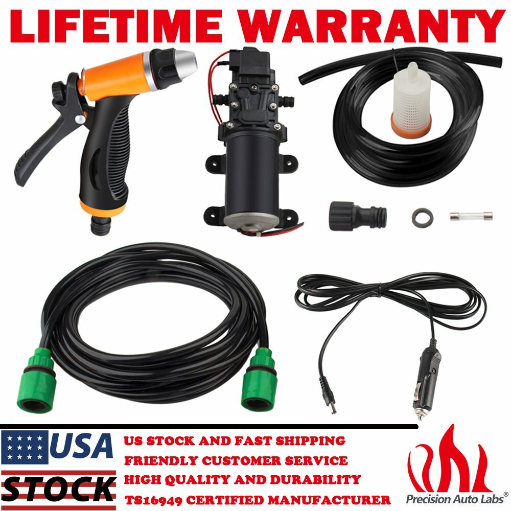 12V High Pressure Self-Priming Electric Car Portable Wash Washer Kit Water Pump