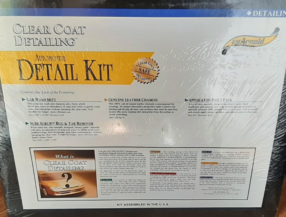 S M Arnold Automotive Detail Kit Clear Coat Detailing New in Package