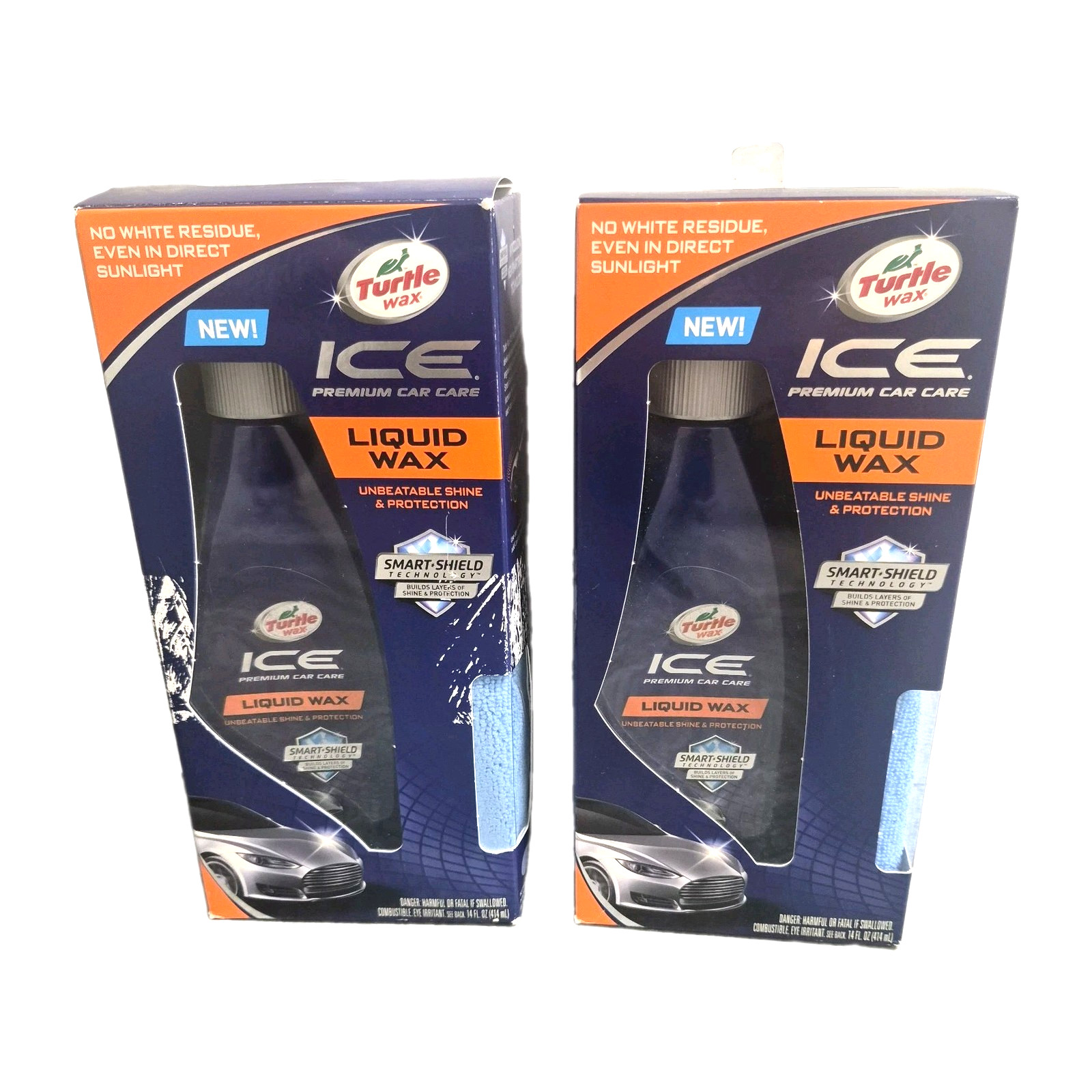 (2) Lots Turtle Wax Ice Liquid Wax Kit Includes Towel & Applicator 14 oz