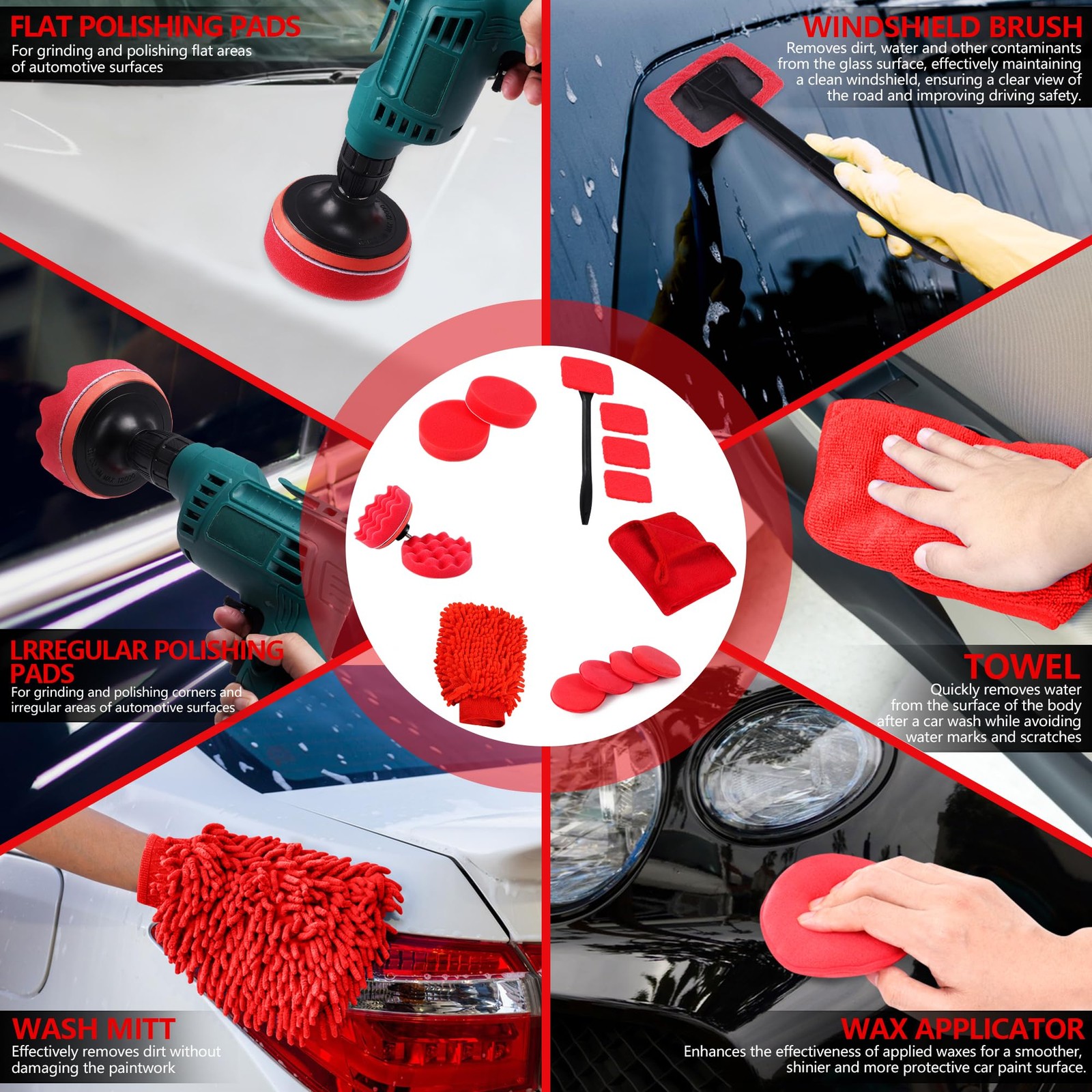 35Pcs Car Detailing Kit & Cleaning – Windshield Tool, Long…