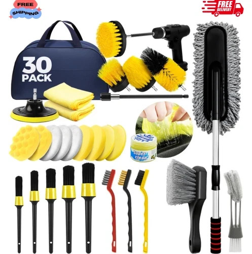 Car Detailing Kit Car Cleaning Tools Set Exterior Interior Wheels 30pcs