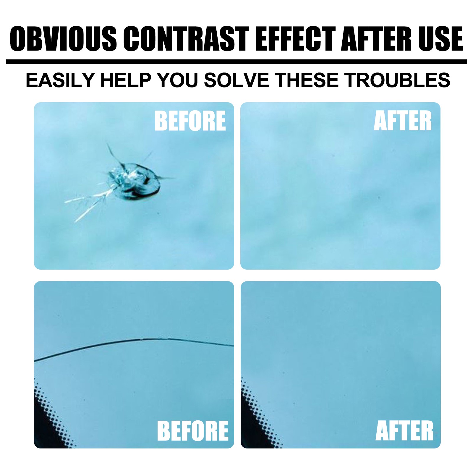 Professional Quick Windshield Repair Fluid – Fixes Cracks & Chips in Car Glass