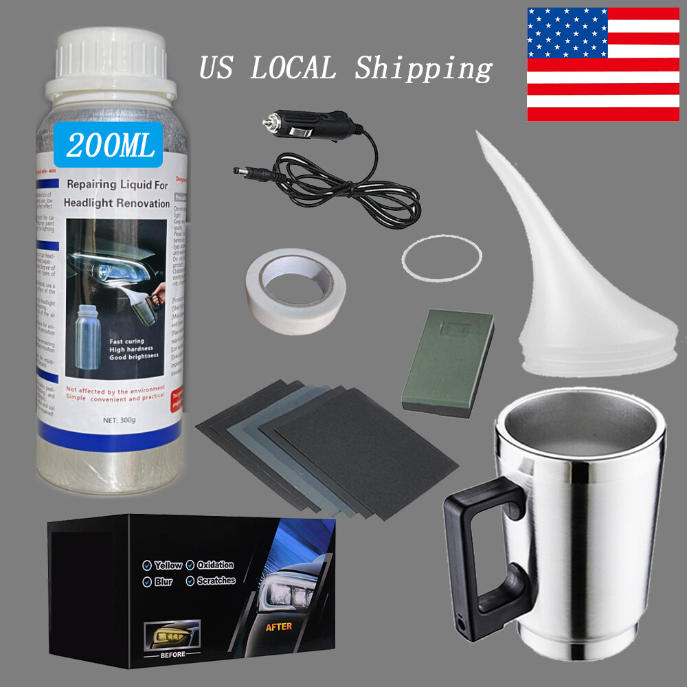 Car Headlights Restoration Kit Headlamp Cleaner Repair Polish Liquid 200ml