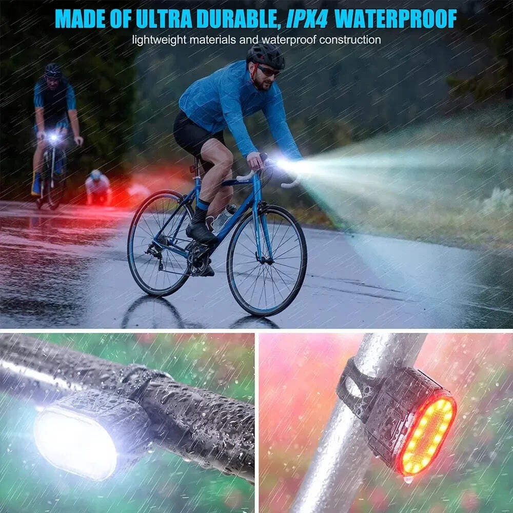 Cycling Bicycle Front Rear Light Set Bike USB Charge Headlight MTB
