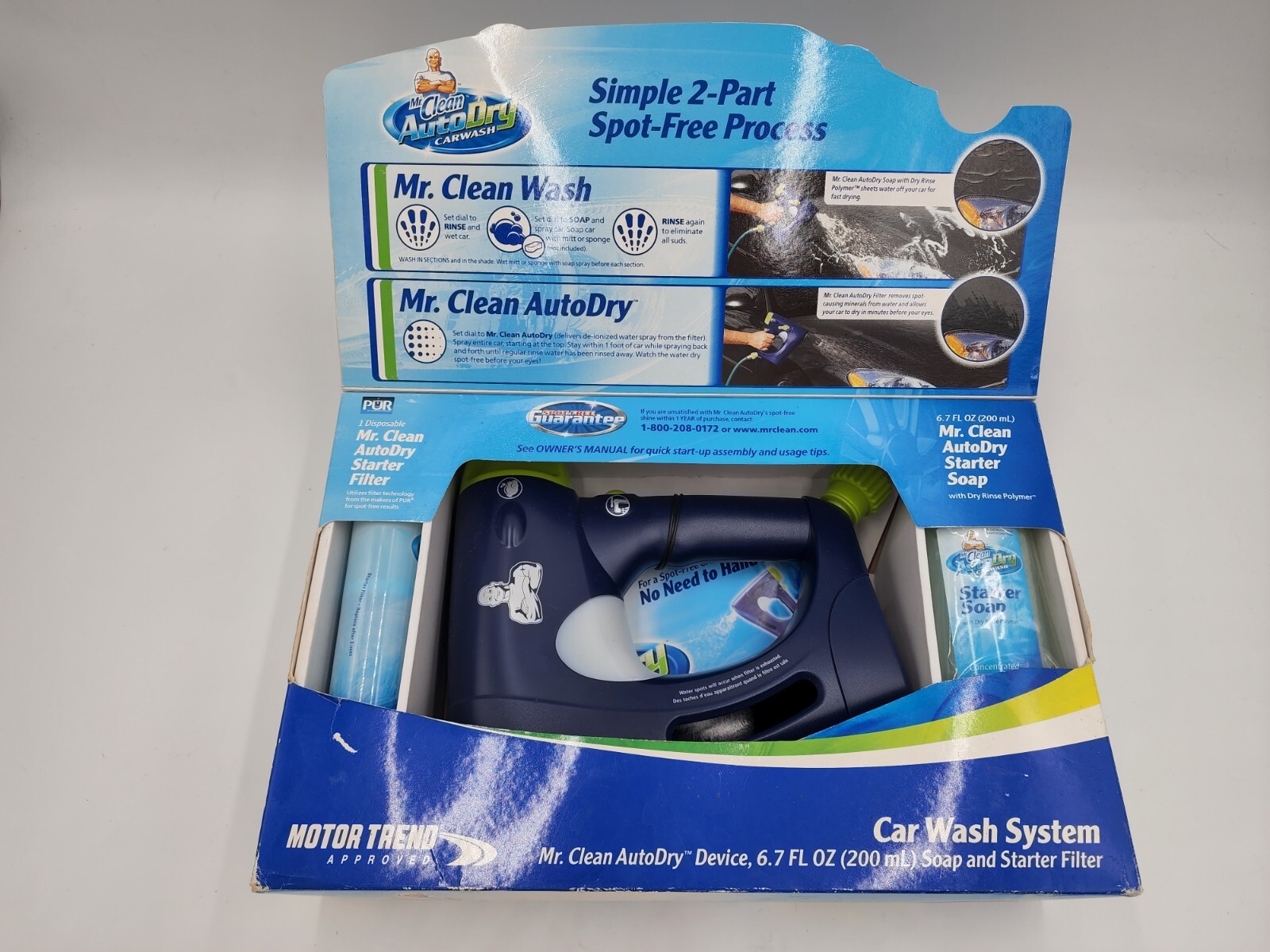 New Mr. Clean Auto Dry Carwash Device Soap & Starter Filter Car Wash System